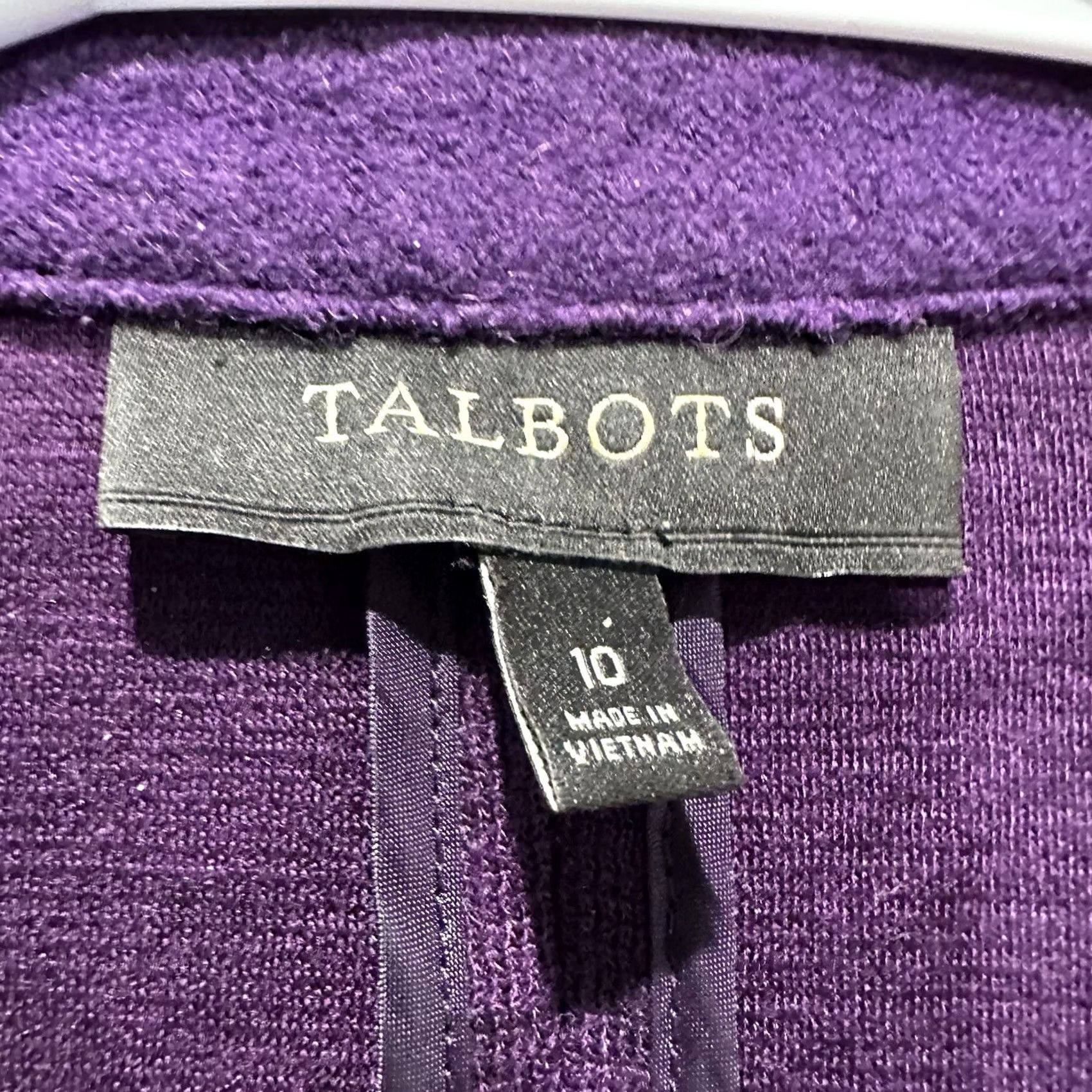 Talbots Talbots Blazer Jacket Womens 10 Purple Rayon Wool Blend 2 Button Notch EUC Size L / US 10 / IT 46 - 3 Thumbnail