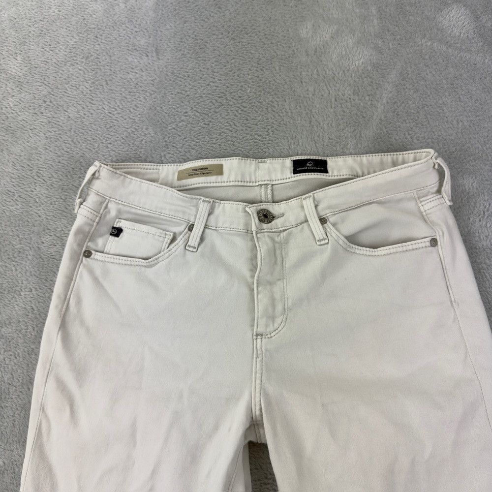 AG Adriano Goldschmied Ag Adriano Goldschmied Skinny Mid Rise Cigarette White Pant Size 27" / US 4 / IT 40 - 5 Thumbnail