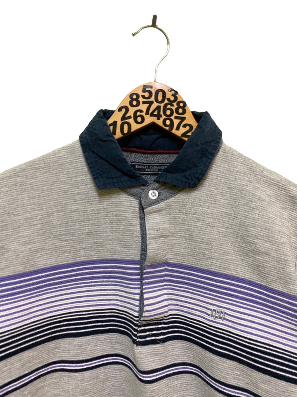 Kansai Yamamoto Kansai Yamamoto Homme Purple And Black Striped Long Sleeve Size US S / EU 44-46 / 1 - 3 Thumbnail