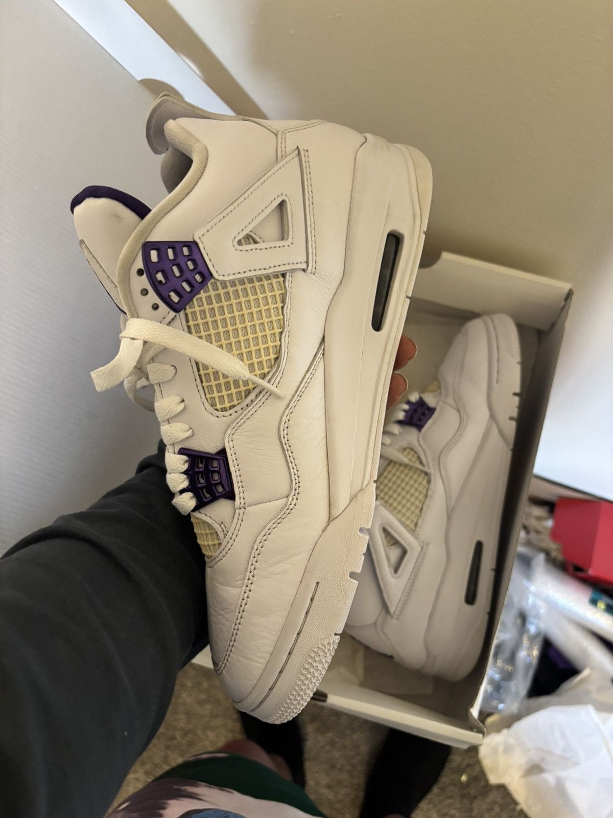 Nike Jordan 4 Metallic Purple Size US 10 / EU 43 - 4 Thumbnail
