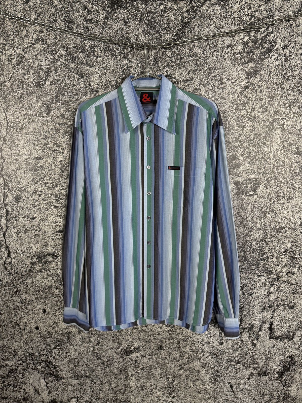 Dolce Gabbana Long Sleeve Striped Shirt Button Up Italy 56