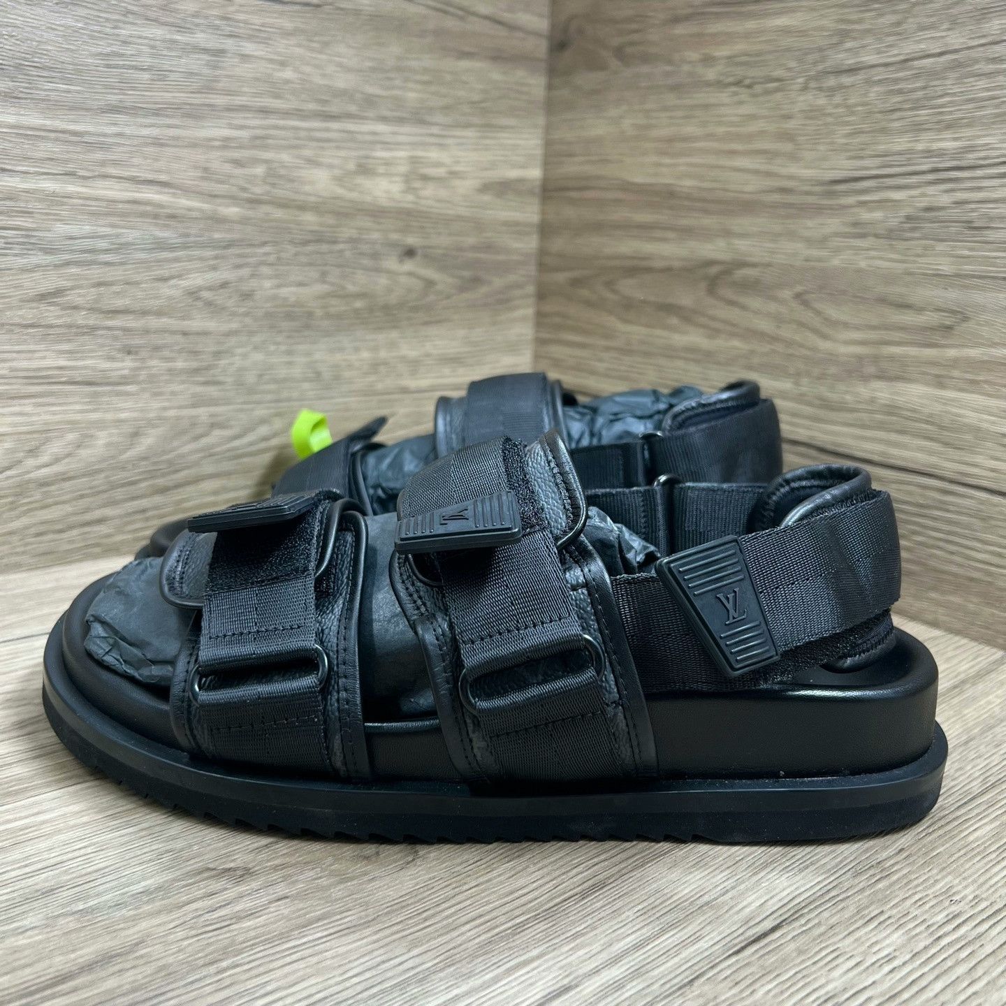 Louis Vuitton LV Monogram Black Sandals Size US 7 / EU 40 - 3 Thumbnail