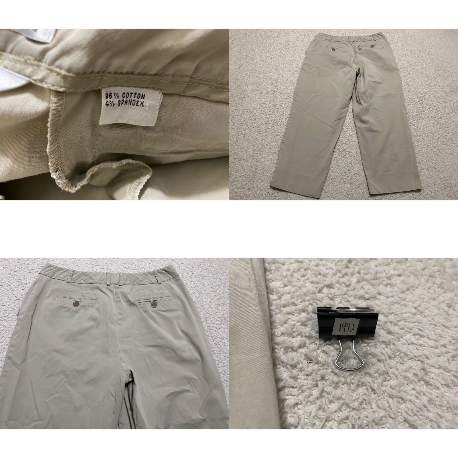 Talbots Talbots Capri Pants Womens 8P Petite Solid Beige Stretch Cotton Mid Rise Capris Casual Pant Pocket Be... Size 28" / US 6 / IT 42 - 8 Thumbnail