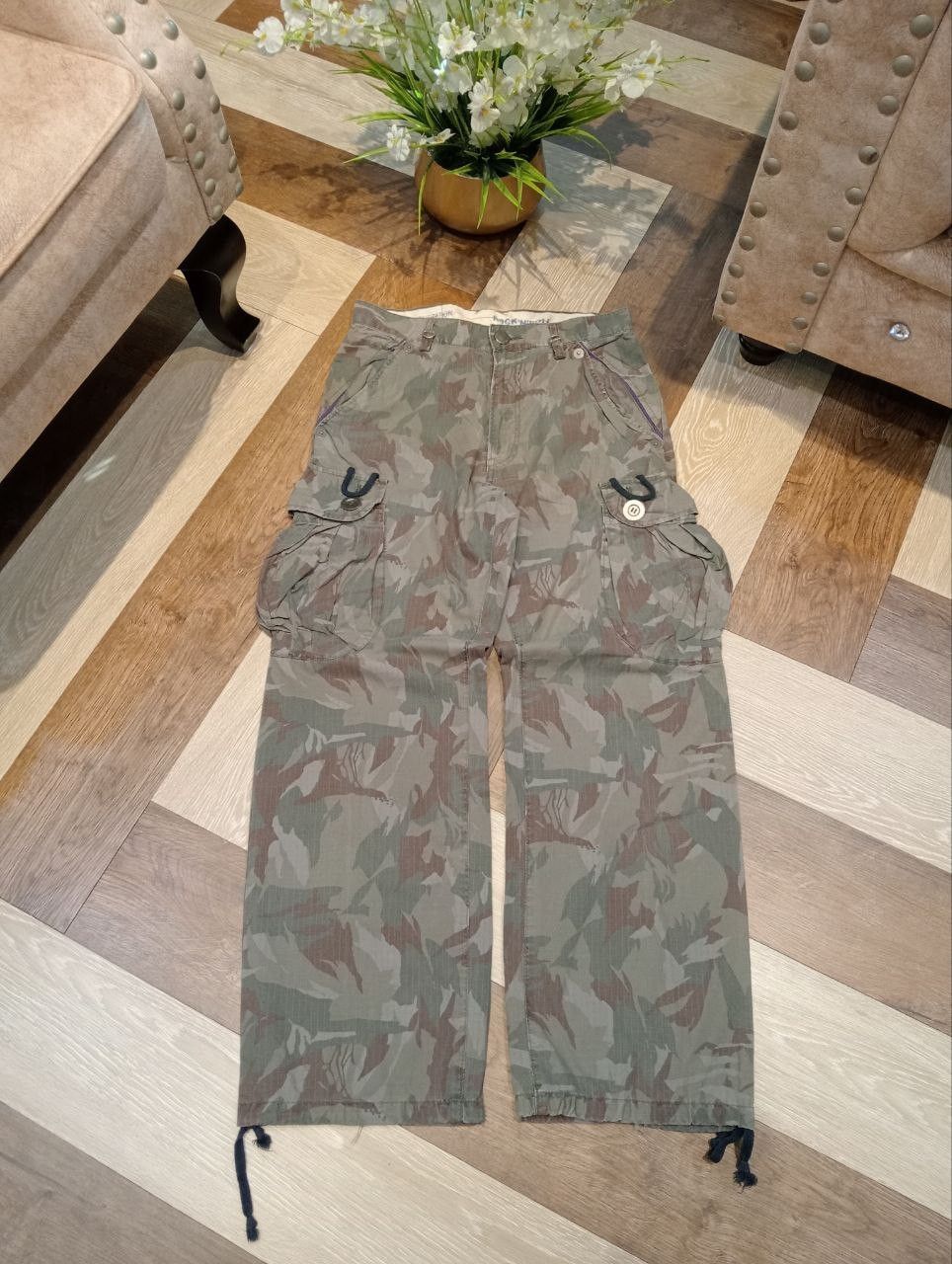PPFM VINTAGE PPFM JAPAN CAMO PARACHUTE CARGO PANTS Size US 29 - 1 Thumbnail