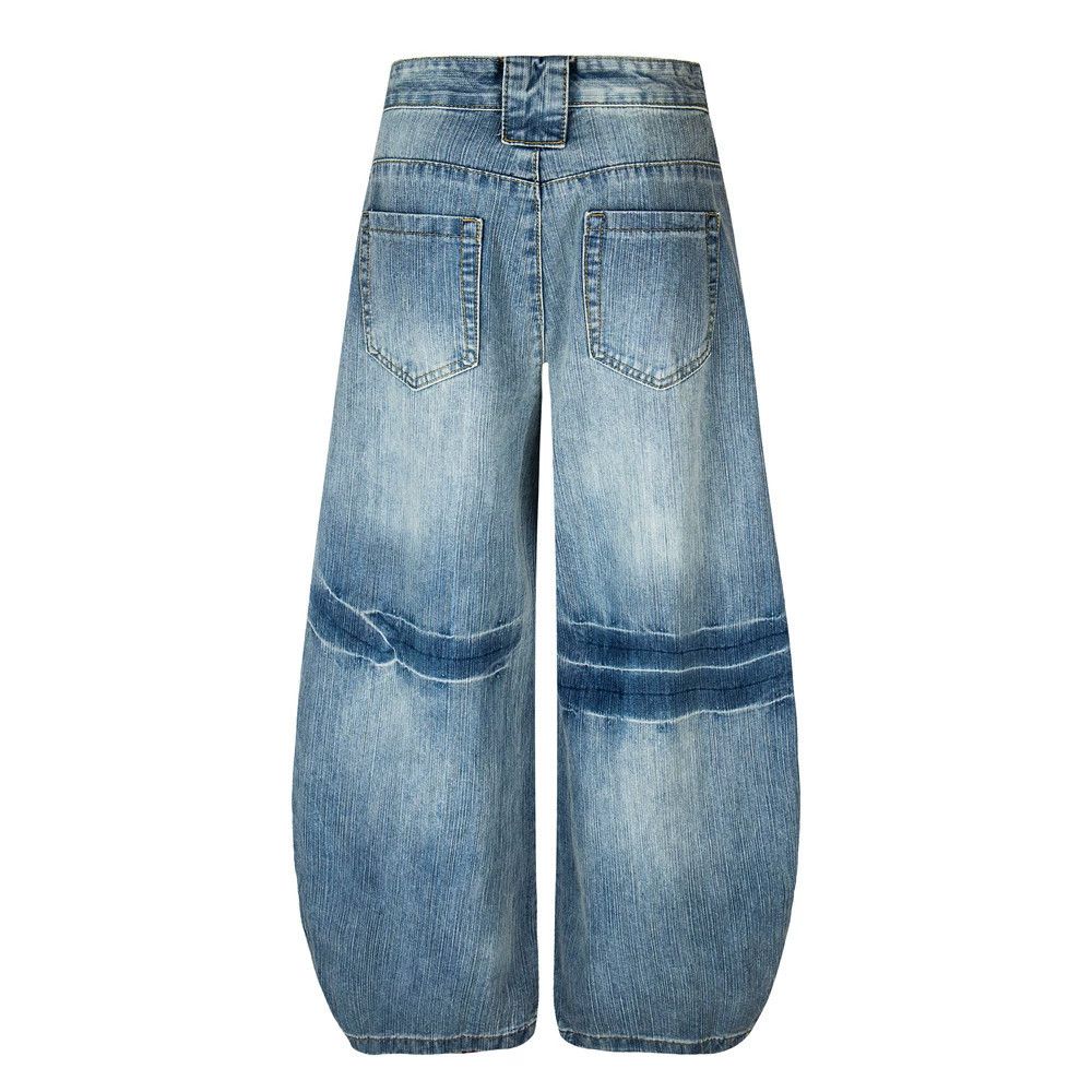 Jean Men's washed distressed loose-fitting scimitar jeans Size US 32 / EU 48 - 2 Thumbnail