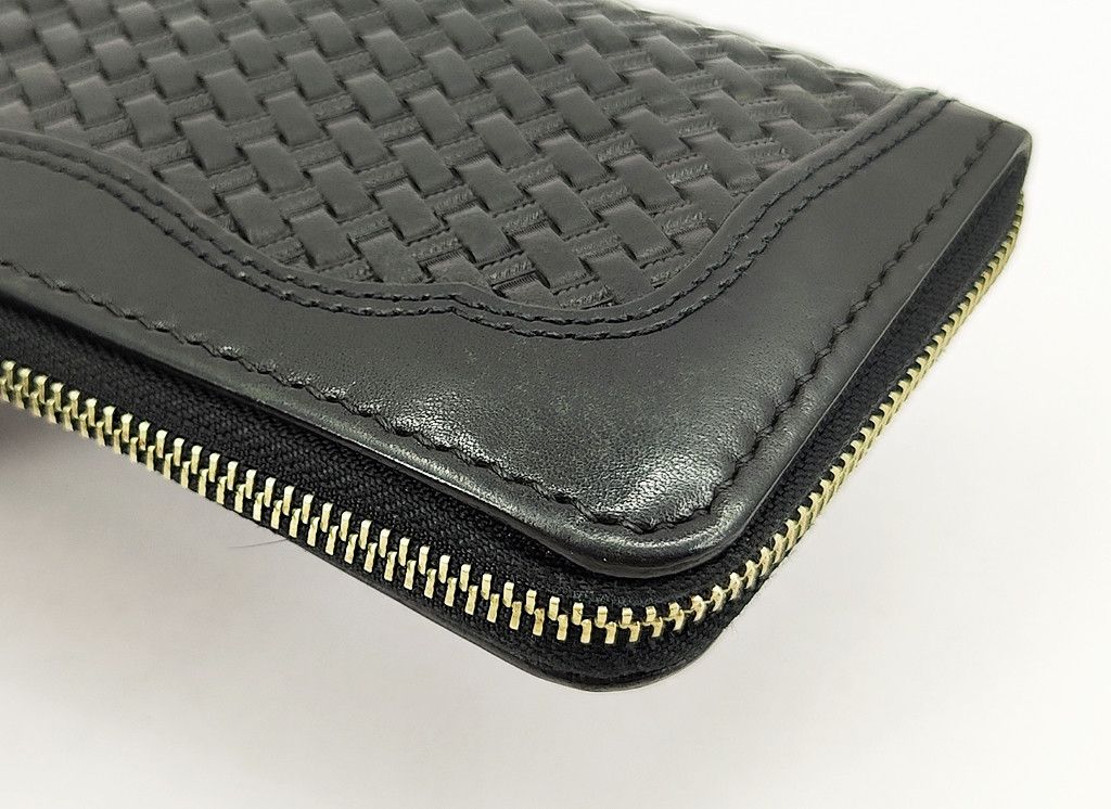 Japanese Brand ONE STAR full leather texture zipper long wallet Size ONE SIZE - 9 Thumbnail