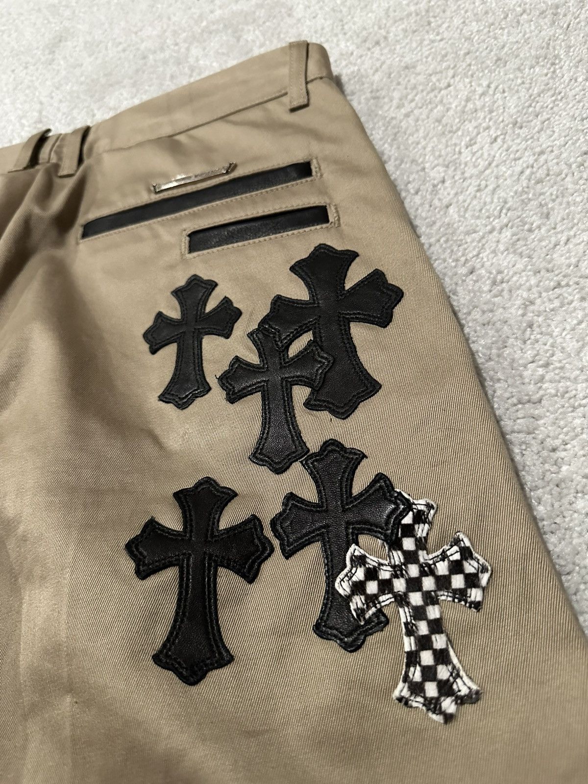Chrome Hearts Chrome Hearts Tan Black Checkered Cross Patch Chinos Size US 34 / EU 50 - 4 Thumbnail