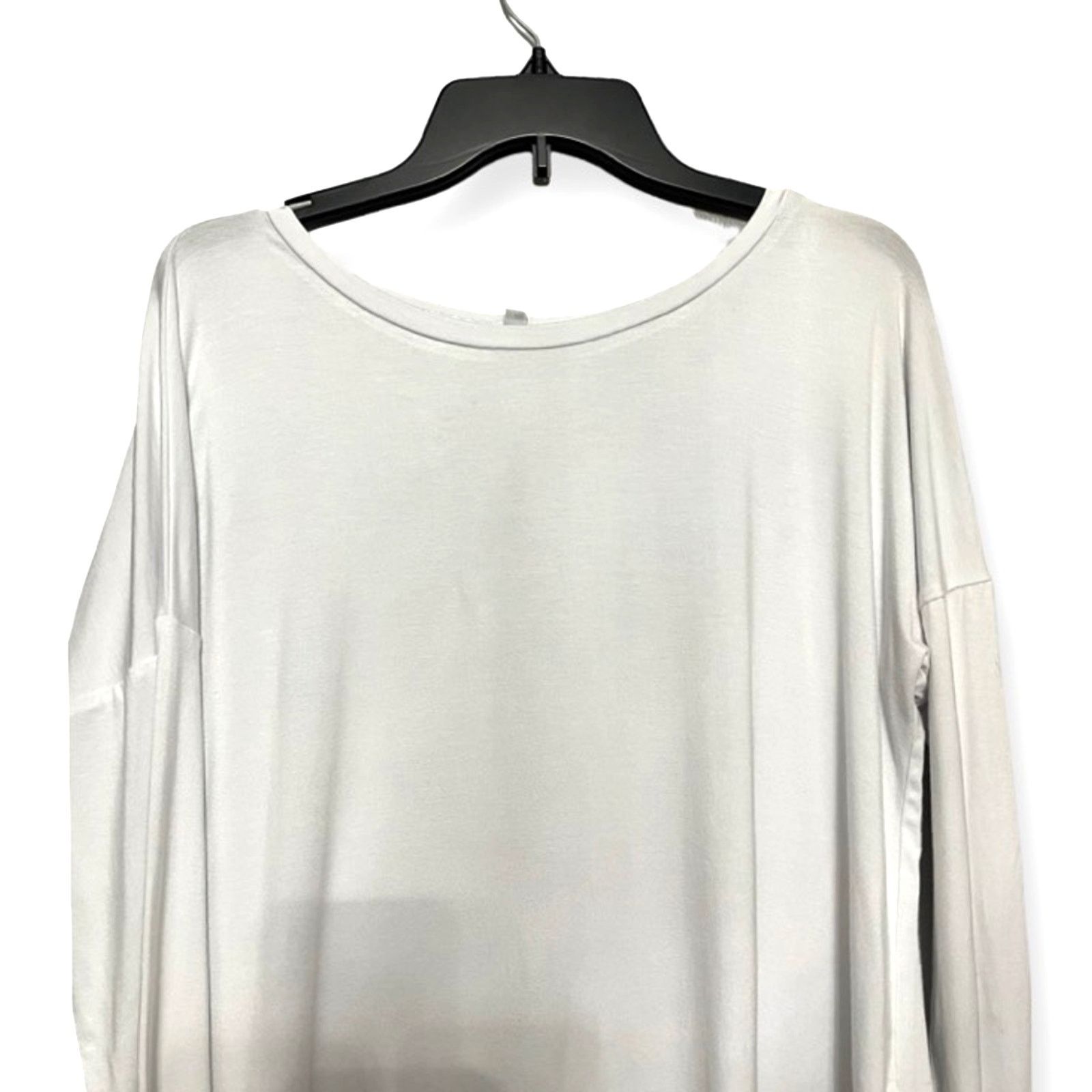 Other Blouse White Long Sleeve Boat Neck Twisted Back Cutout L Size L / US 10 / IT 46 - 2 Thumbnail