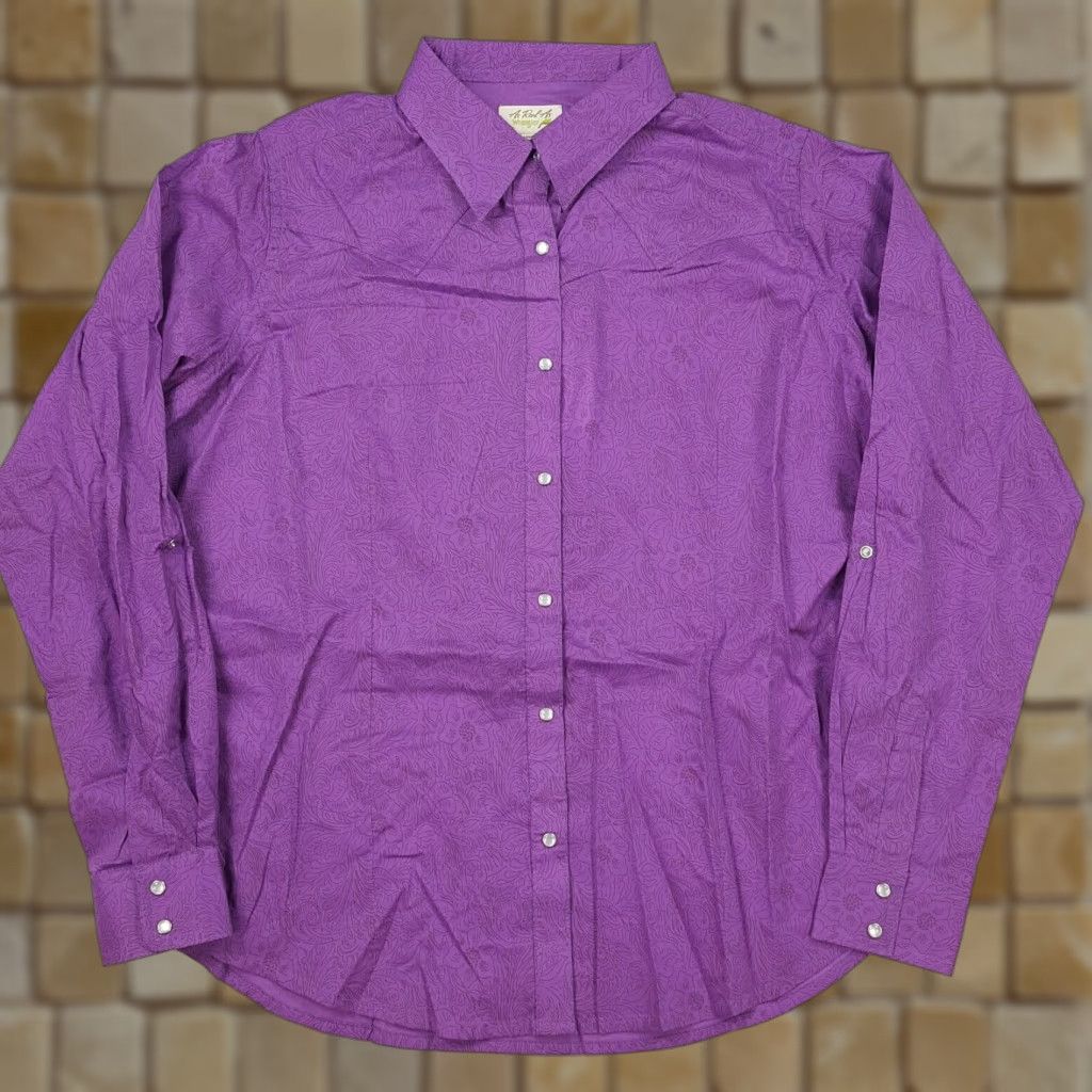 Wrangler Wrangler Purple Pearl Snap Women's Size XL Western Button Up Collar Shirt Top Size XL / US 12-14 / IT 48-50 - 1 Thumbnail