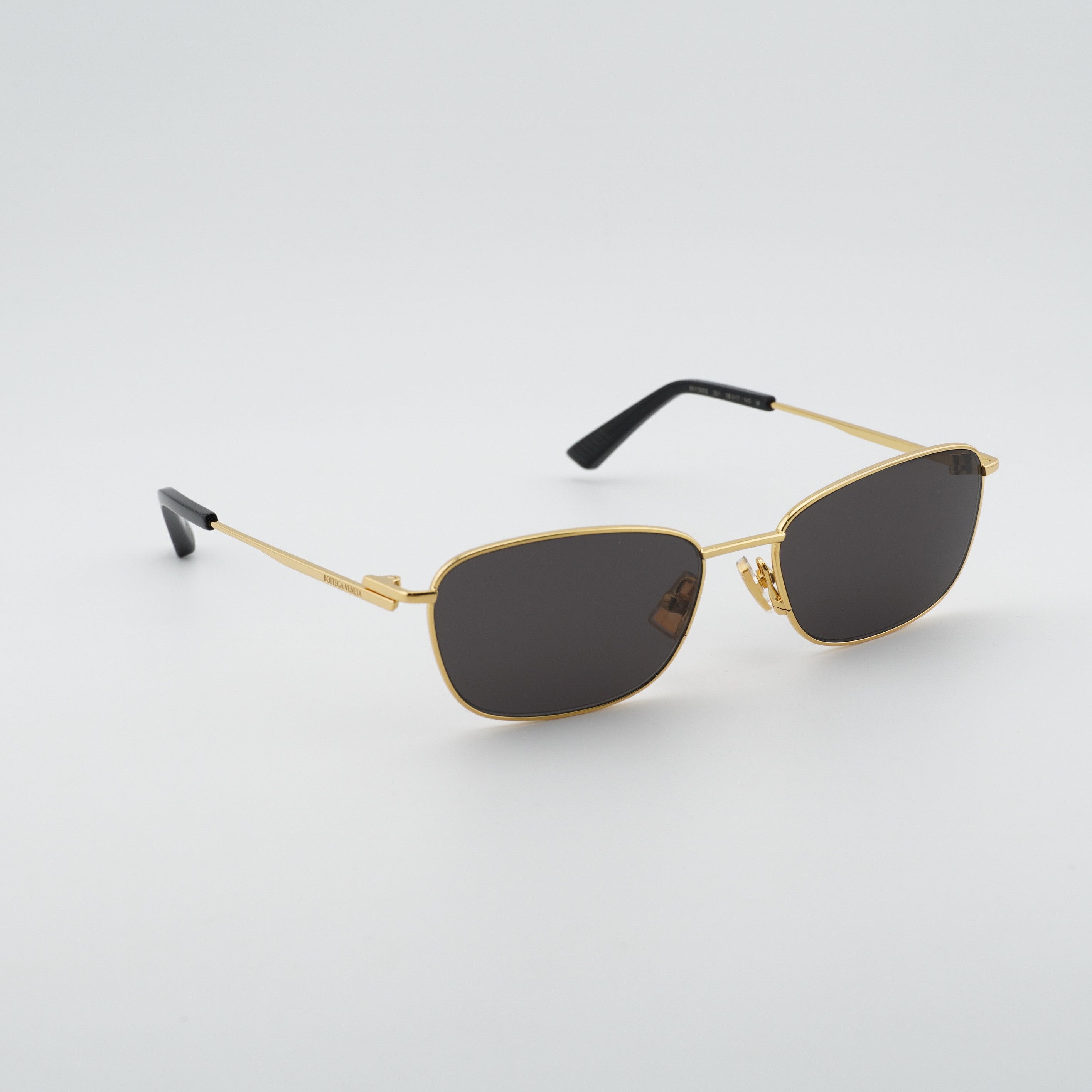 Bottega Veneta Bottega Veneta BV1300S 001 Sunglasses Gold Rectangle Frame Size ONE SIZE - 1 Thumbnail