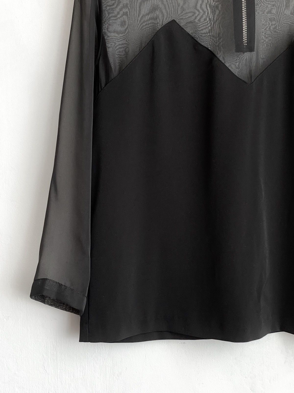 Jean Paul Gaultier Jean Paul Gaultier x Lindex Black Semi-Sheer Blouse – Size S Size S / US 4 / IT 40 - 4 Thumbnail