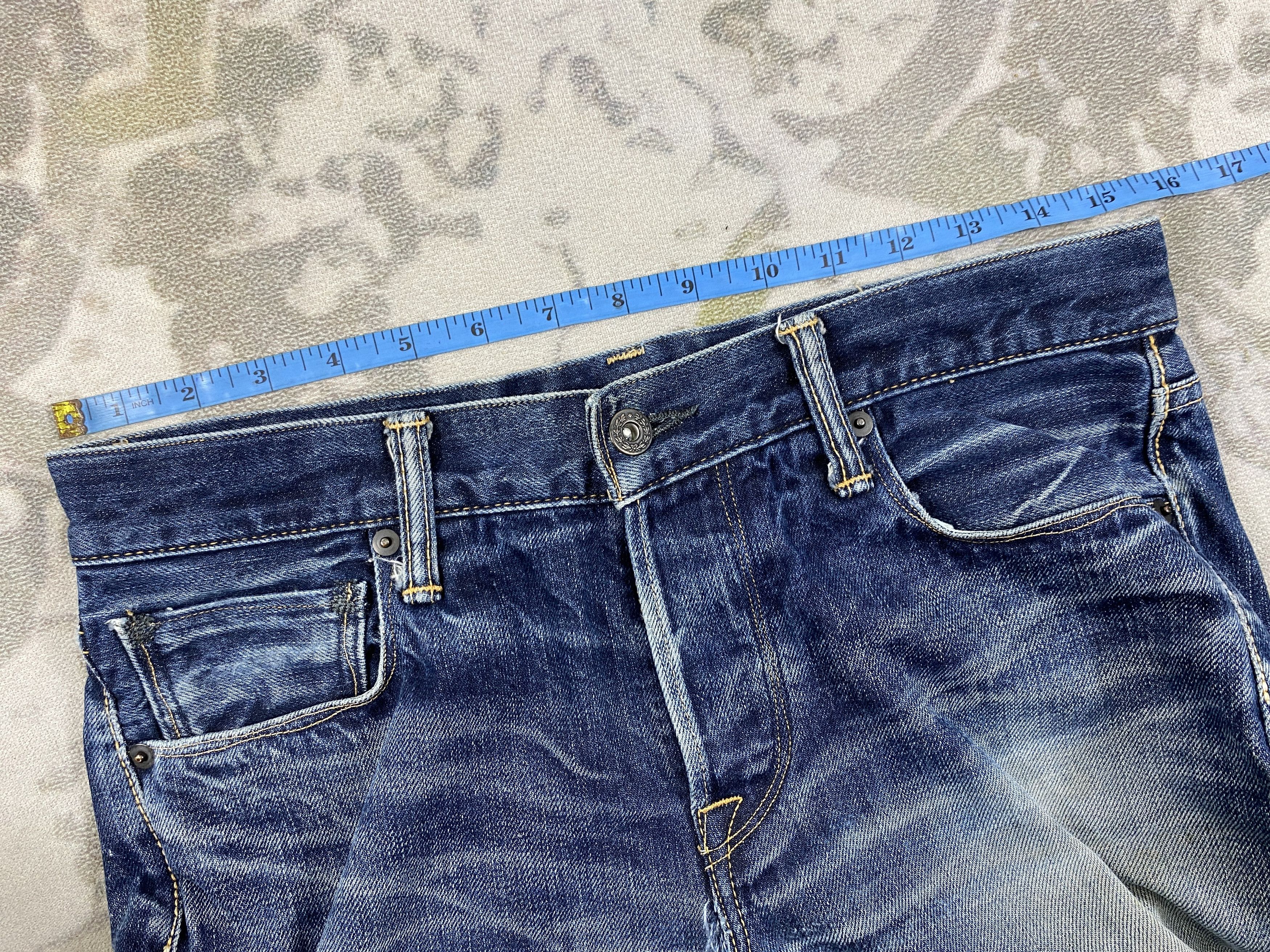 Japanese Brand Redline SELVEDGE Vintage Kuro 31x28.5 Denim- JN3671 Size US 31 - 4 Thumbnail