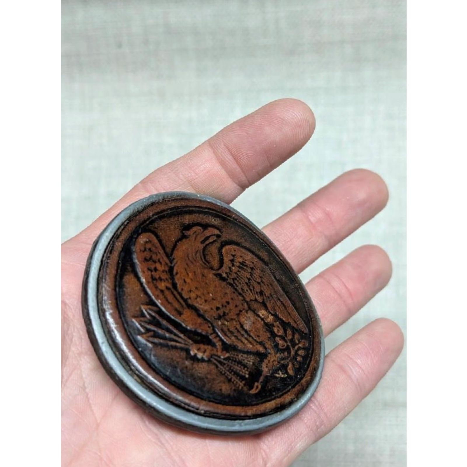 Vintage VINTAGE AMERICA belt buckle EAGLE arrows TOOLED leather WESTERN cowboy USA Buckle Size ONE SIZE - 4 Thumbnail