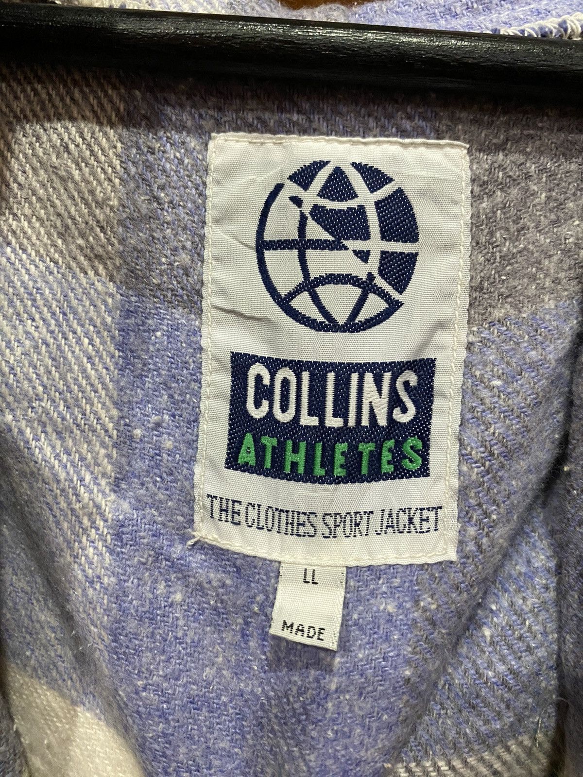Vintage Vintage Collins Athletes Sport Jacket Hooded Checked Zip-Up Size US XL / EU 56 / 4 - 5 Thumbnail