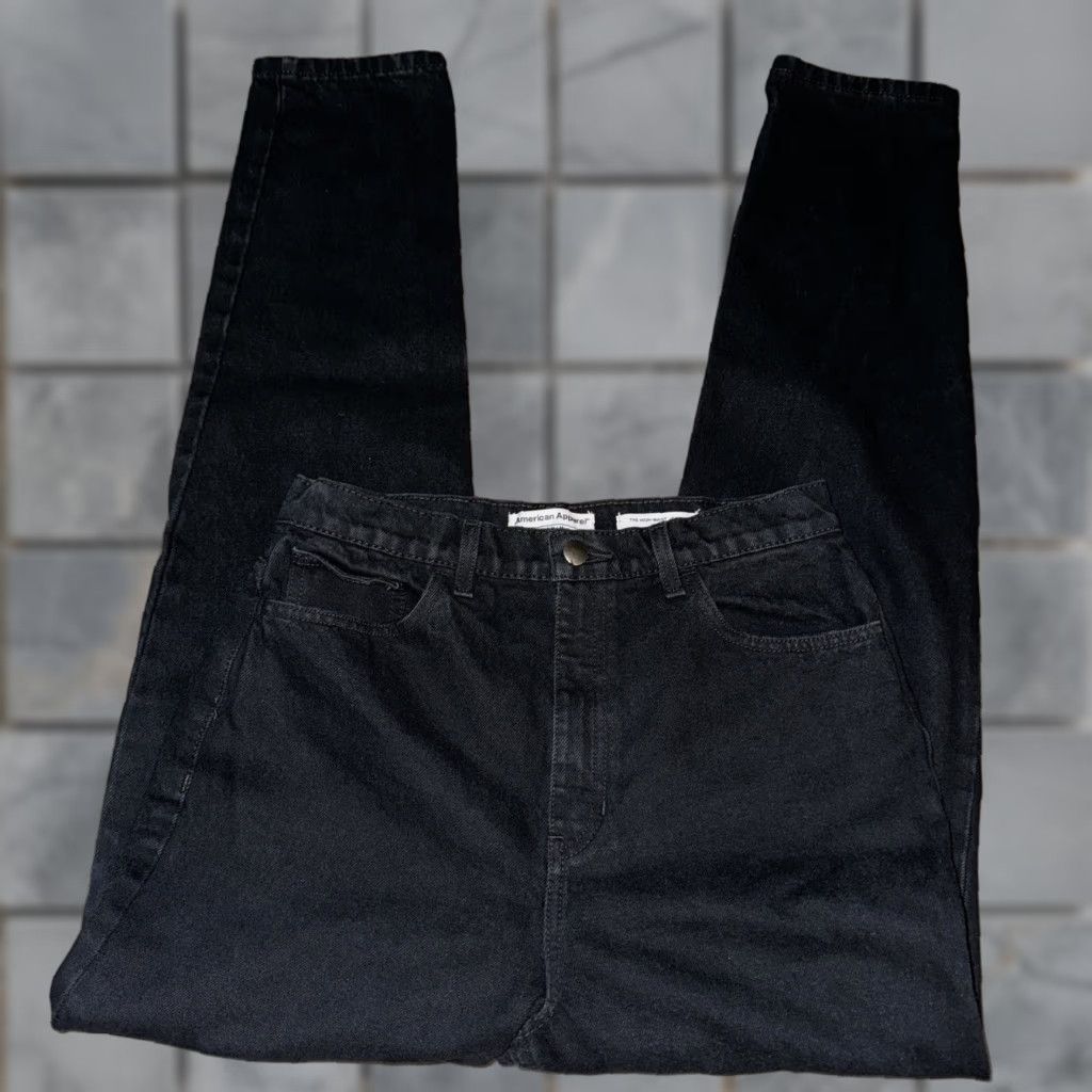 American Apparel VINTAGE American Apparel Jeans High Waisted Men 30x35 Black Denim 35 Inseam Size US 30 / EU 46 - 1 Thumbnail
