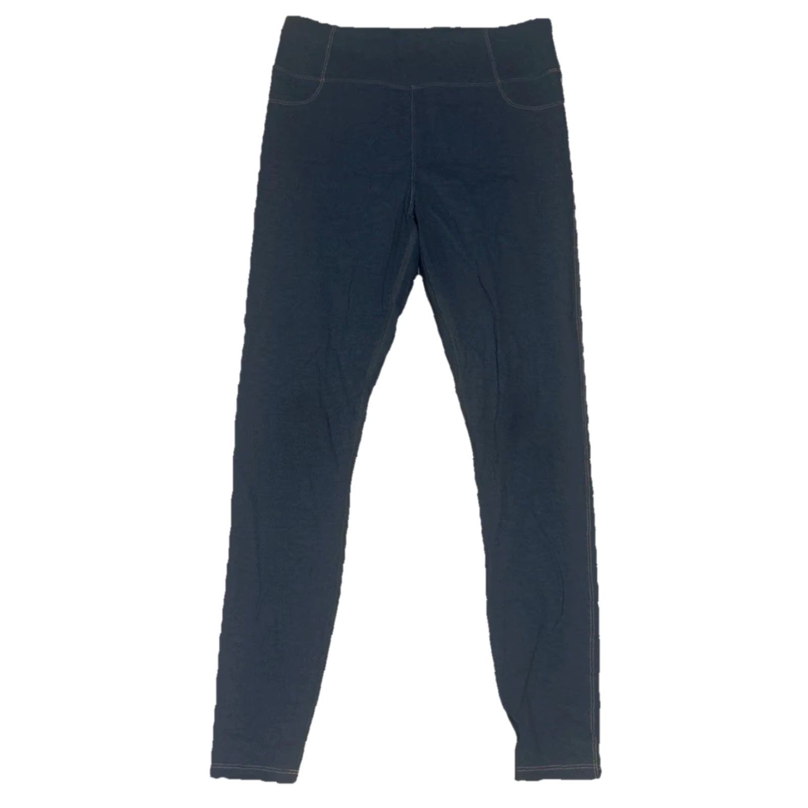 Vintage Zyia Active Leggings Blue Nylon Spandex Knit 27 in Inseam Ankle Pockets Regular Womens XS- Regular 8-10? Size 30" / US 8 / IT 44 - 2 Thumbnail