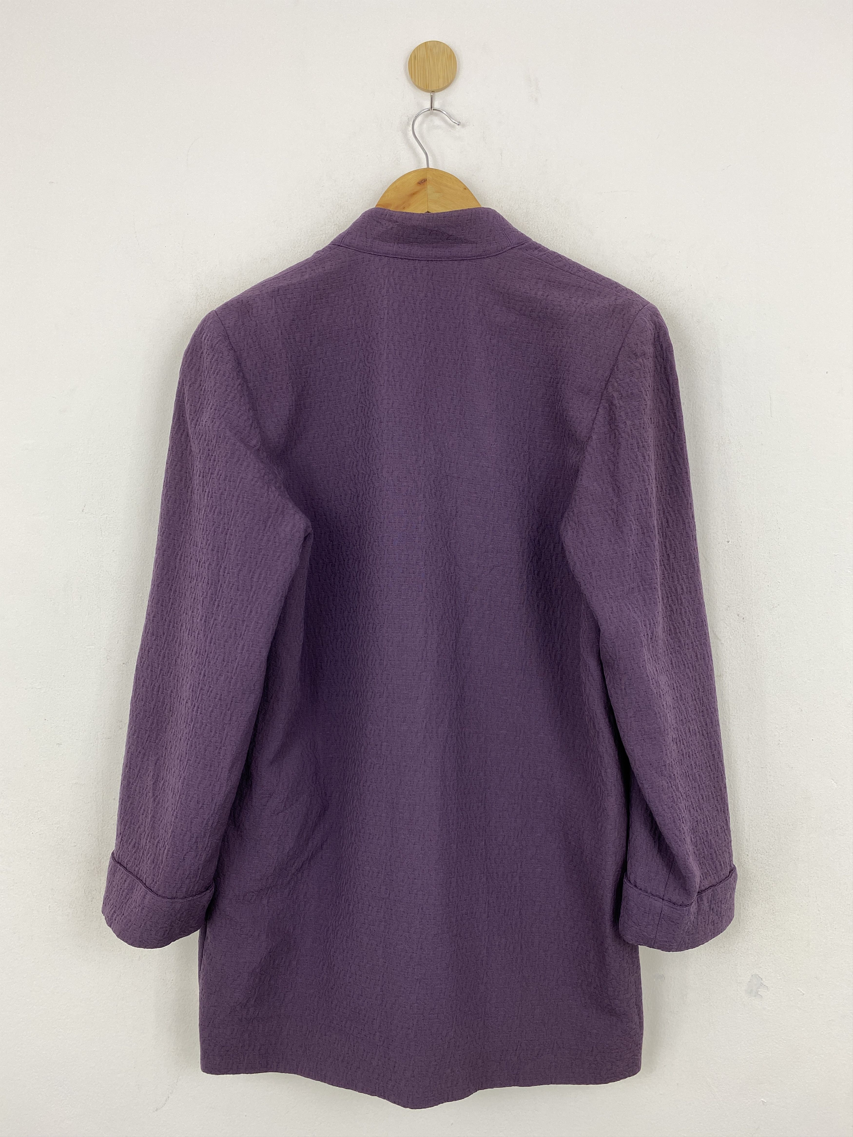 Hiroko Koshino Homme Vintage Hiroko Koshino Coat Purple Button Up Jacket JA0114 Size US M / EU 48-50 / 2 - 2 Thumbnail