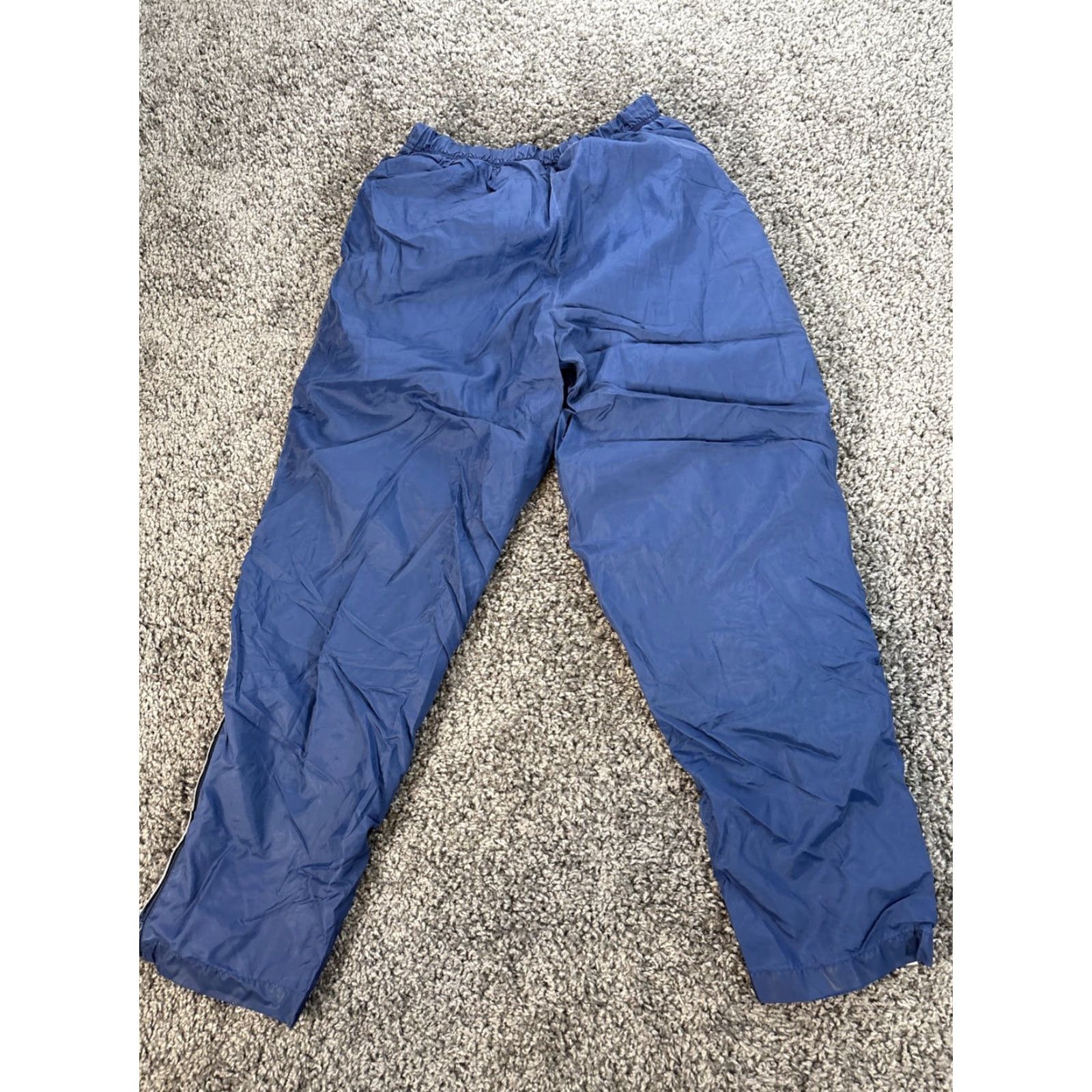 Adidas VINTAGE Adidas Track Pants Mens S Blue Pockets 90s Warm Ups Baggy 70s Size US 29 - 6 Thumbnail