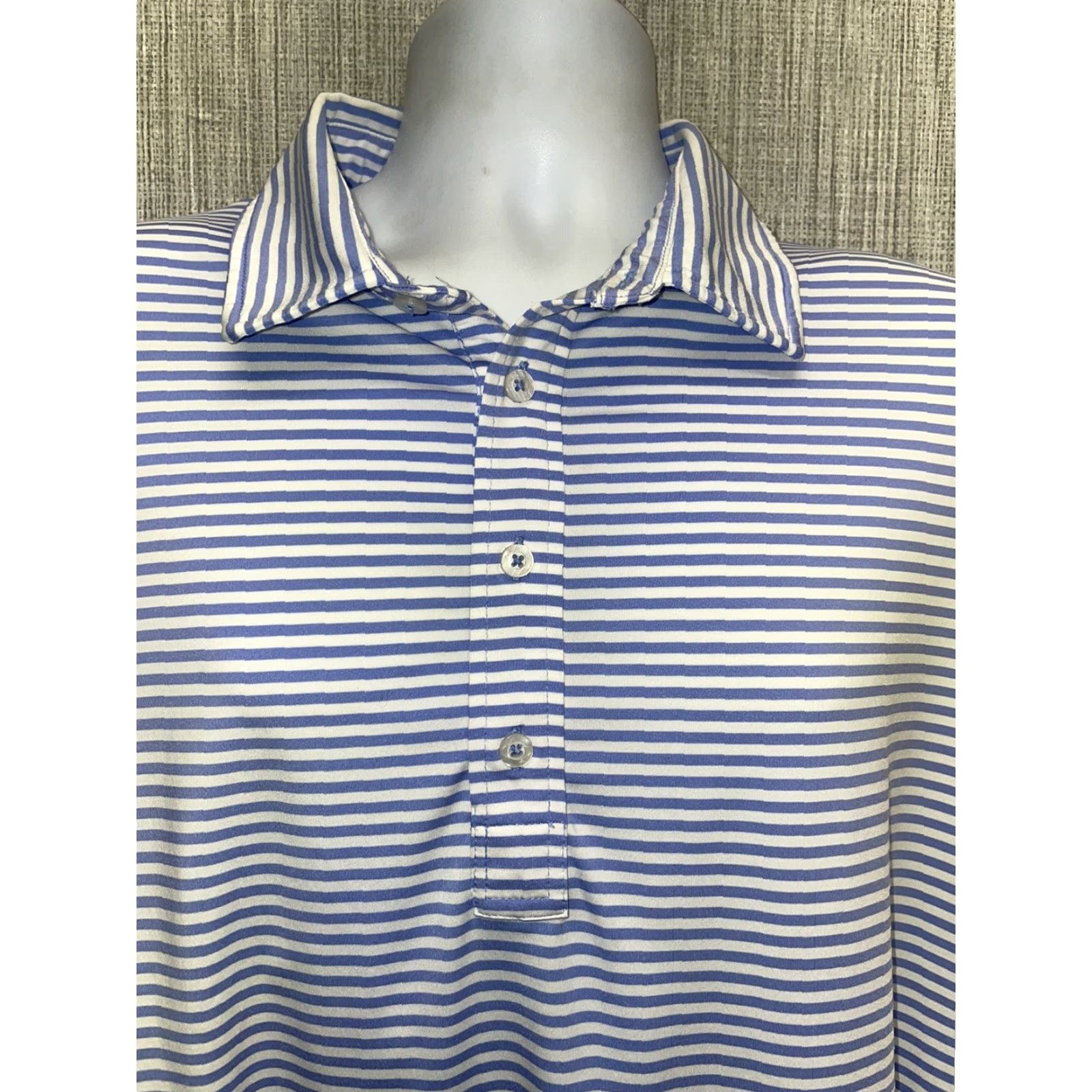 Ralph Lauren Ralph Lauren Polo Shirt Men's XL Blue White Striped Golf Size US XL / EU 56 / 4 - 2 Thumbnail