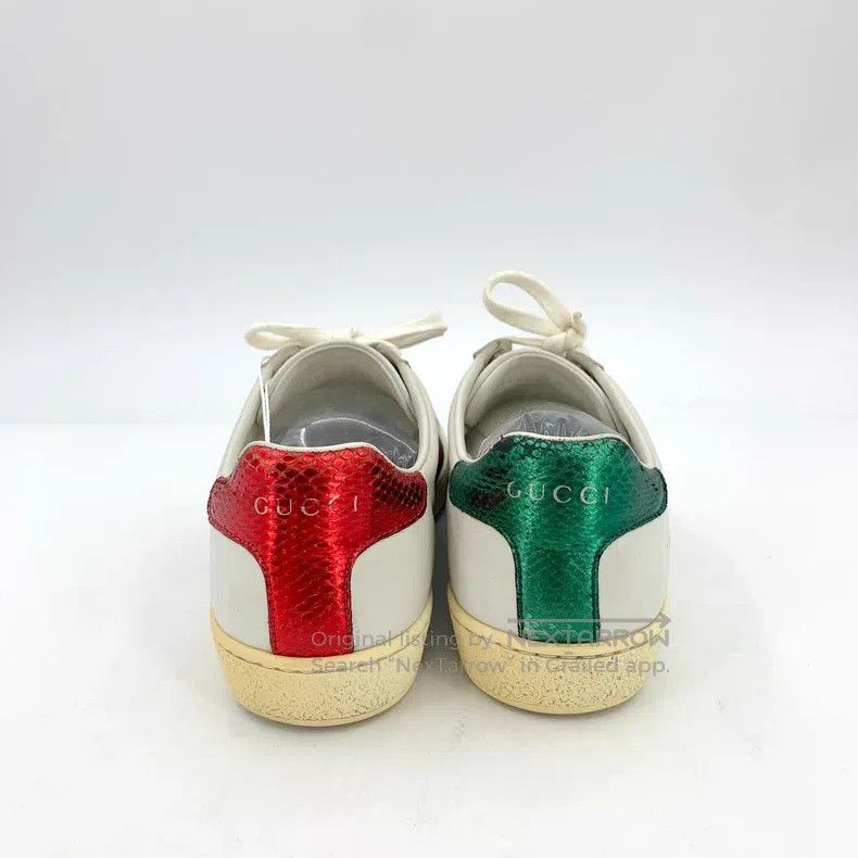 Gucci Gucci White, red and green webbing bee embroidery lacing c Size US 5 / IT 35 - 4 Thumbnail