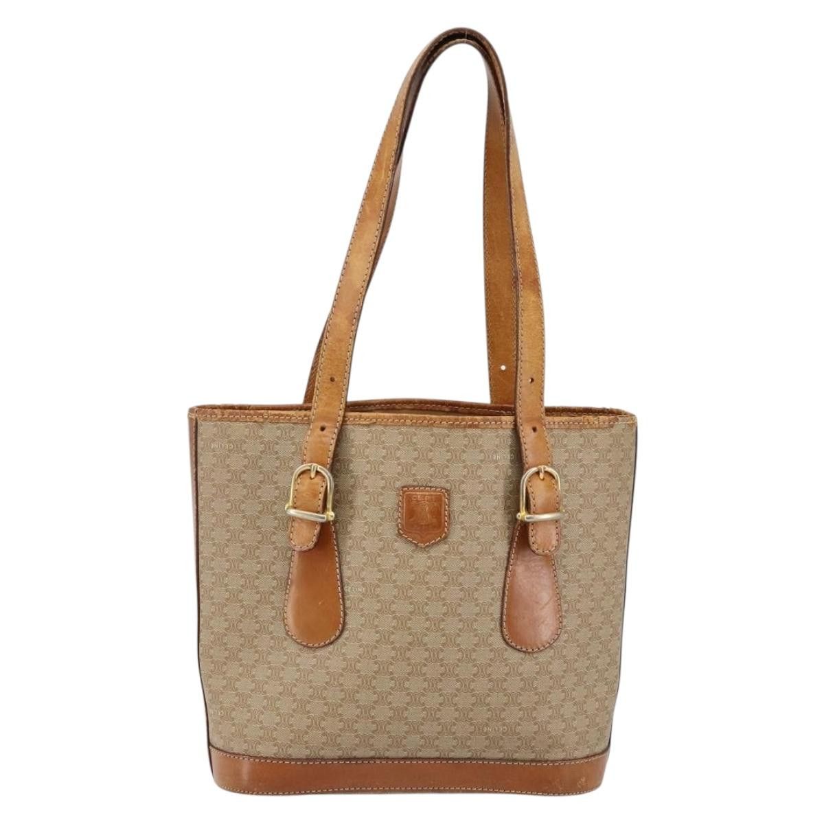 Celine CELINE Macadam Canvas Tote Bag Pvc Beige Gold Size ONE SIZE - 2 Thumbnail