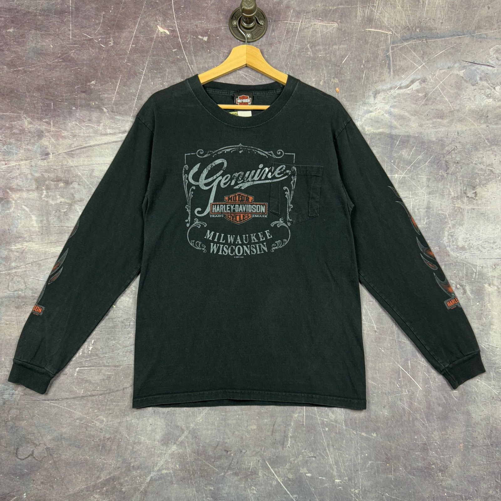 Harley Davidson flame LS tシャツ