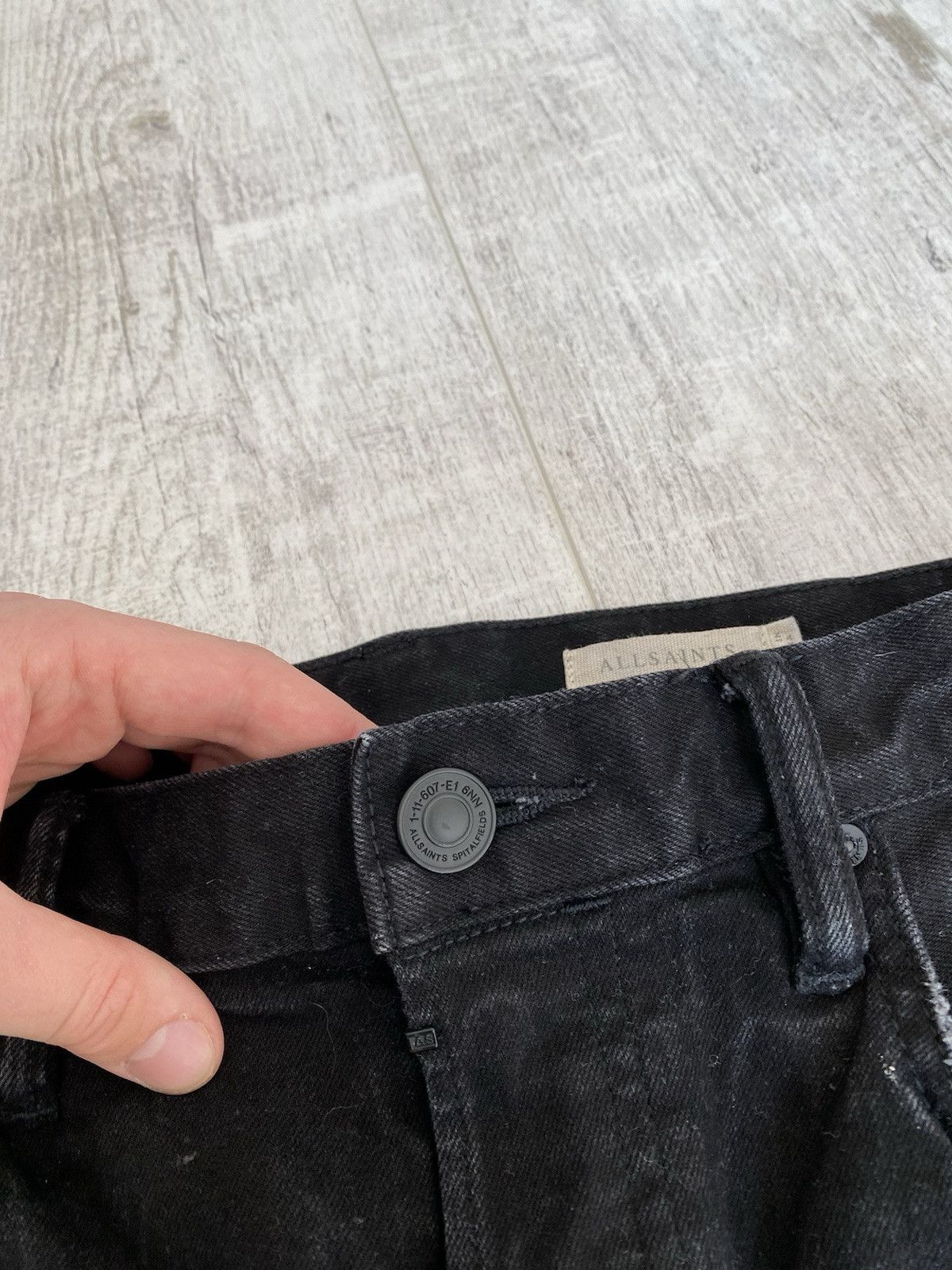 Allsaints Allsaints Mens Cotton Black Washed Denim Jeans Pants Size 32 Size US 32 / EU 48 - 12 Thumbnail