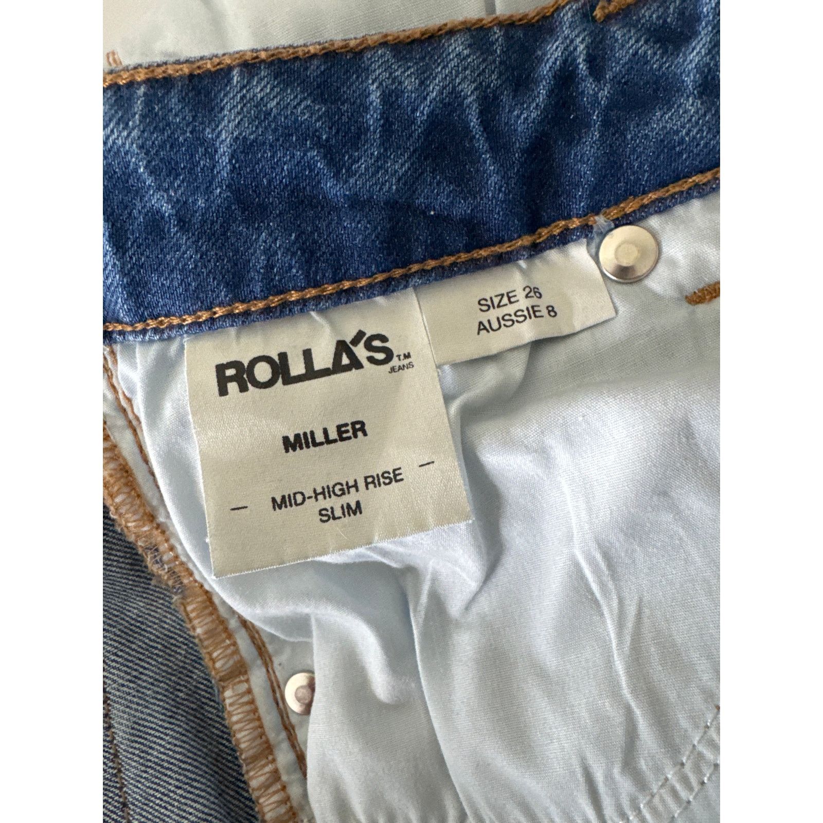 Rolla's ROLLAS Miller Mid High Rise Slim Denim Jeans in G'day Mate Size 26" / US 2 / IT 38 - 7 Thumbnail