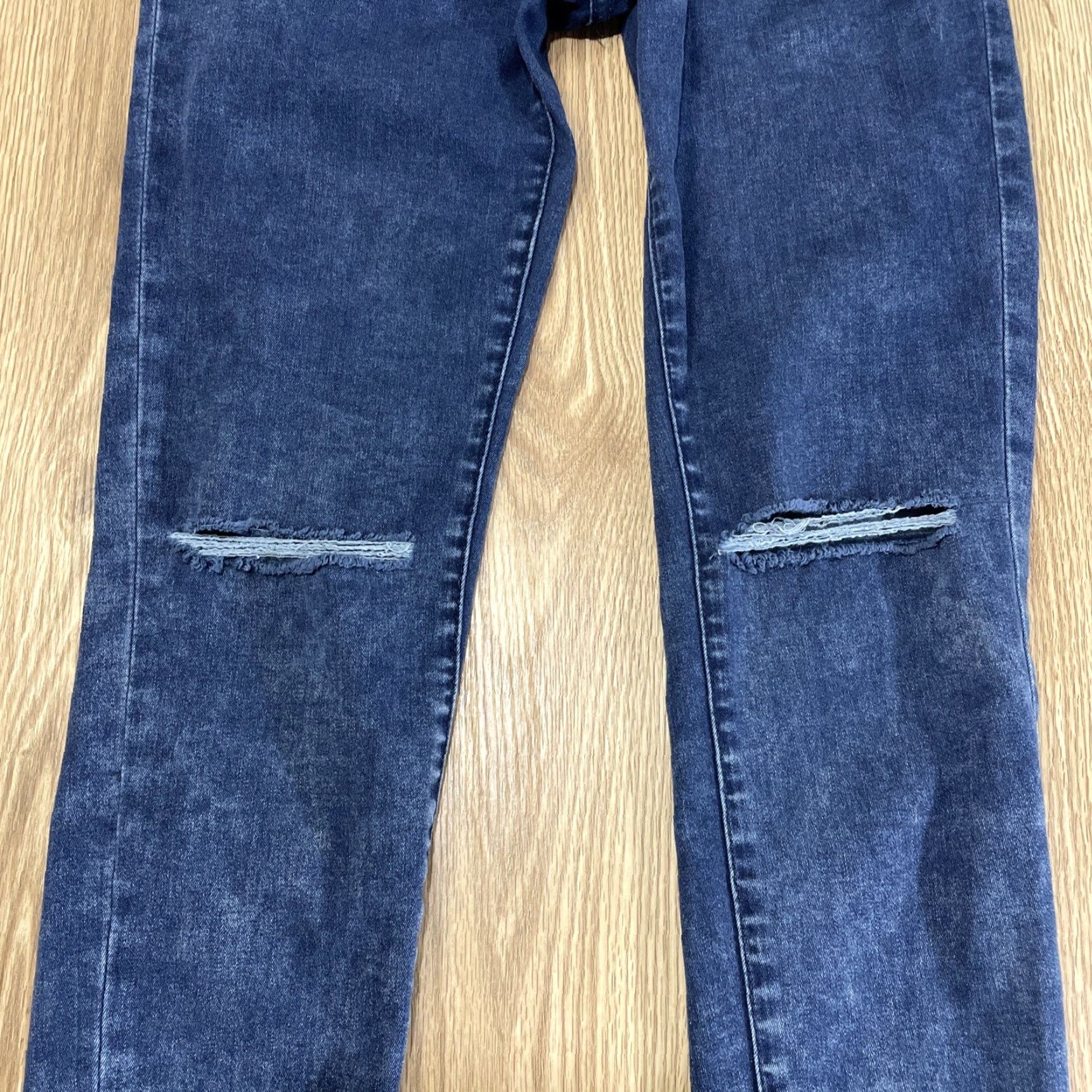 Aeropostale Aeropostale Women's Jegging Jeans Slim Fit 4 Regular Blue Denim Distressed Casual Size 27" / US 4 / IT 40 - 2 Thumbnail