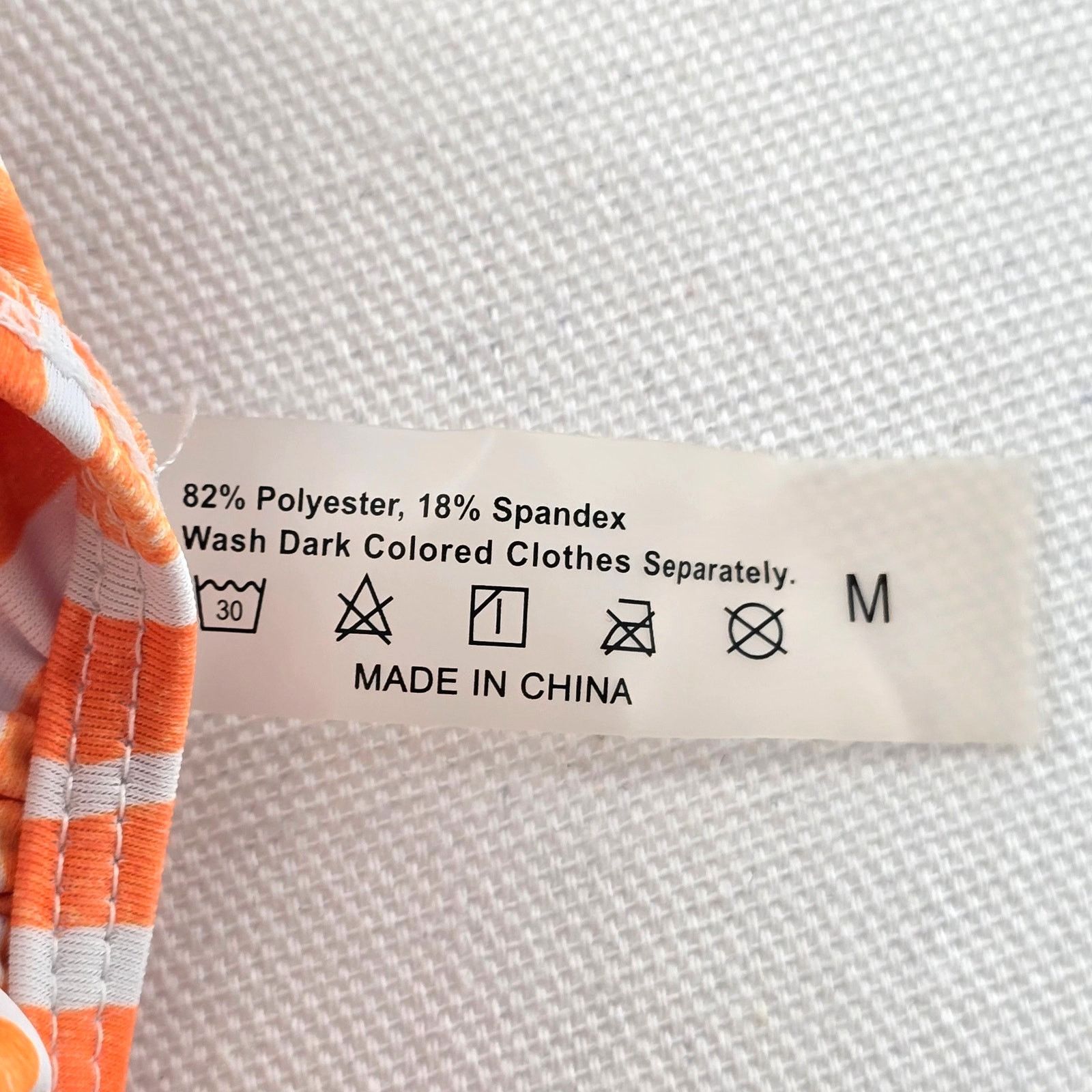 Shein Shein Orange White Stripe Triangle String Bikini Top Medium Size ONE SIZE - 5 Thumbnail