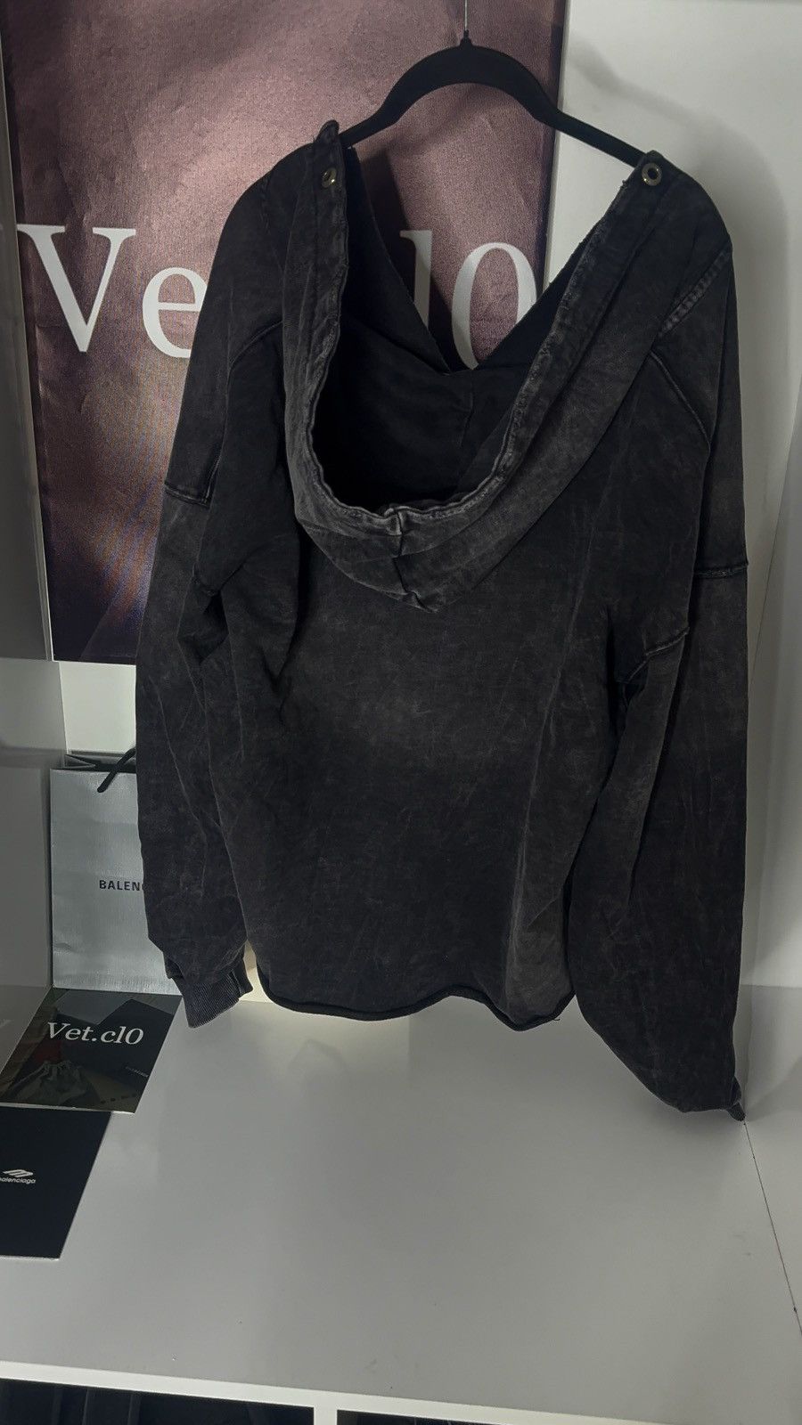 No Faith Studios ✅ No Faith Studios Washed Black Distressed Hoodie Size US L / EU 52-54 / 3 - 3 Thumbnail
