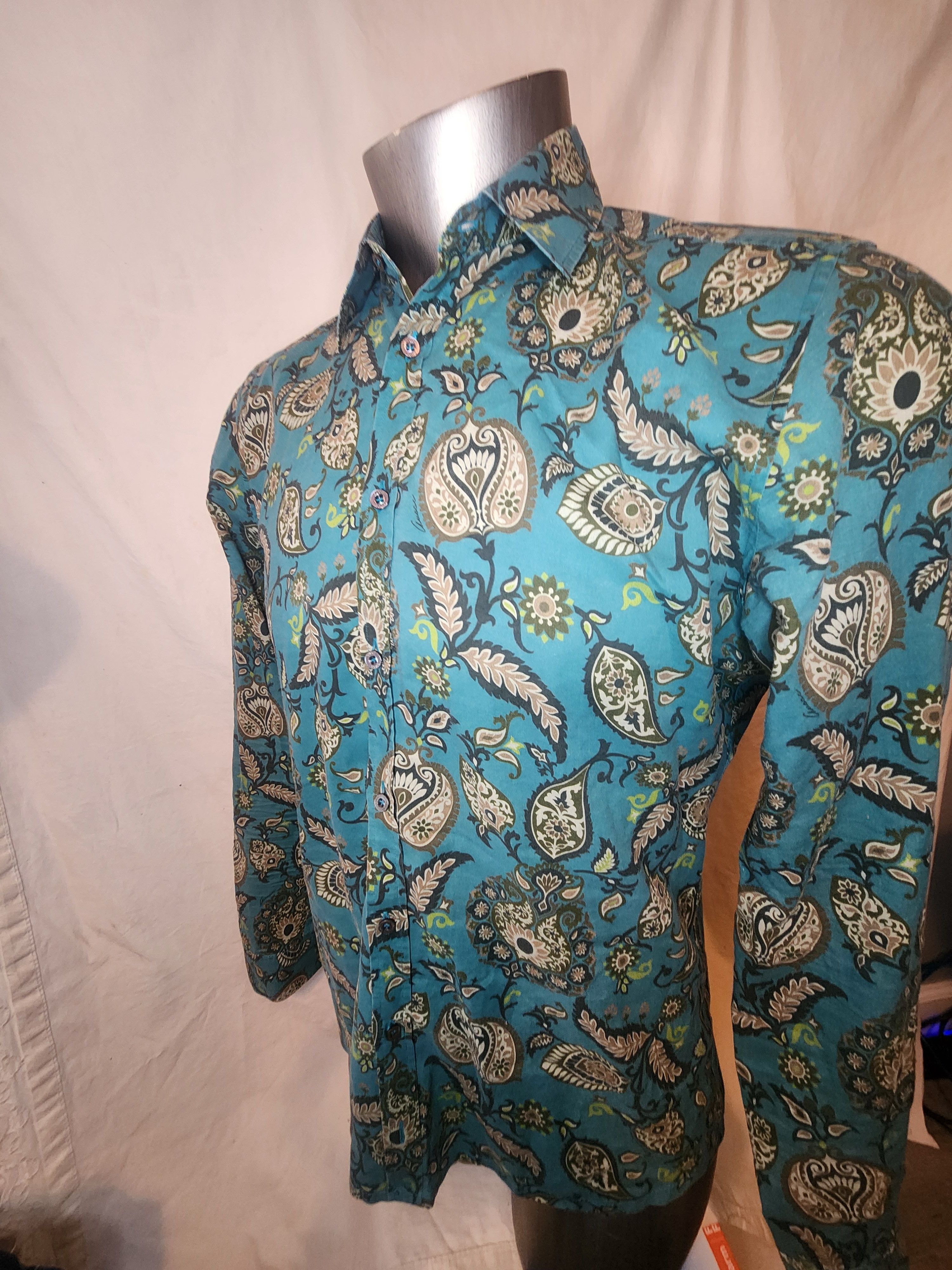 Gucci turquoise teal paisley Size US S / EU 44-46 / 1 - 4 Thumbnail