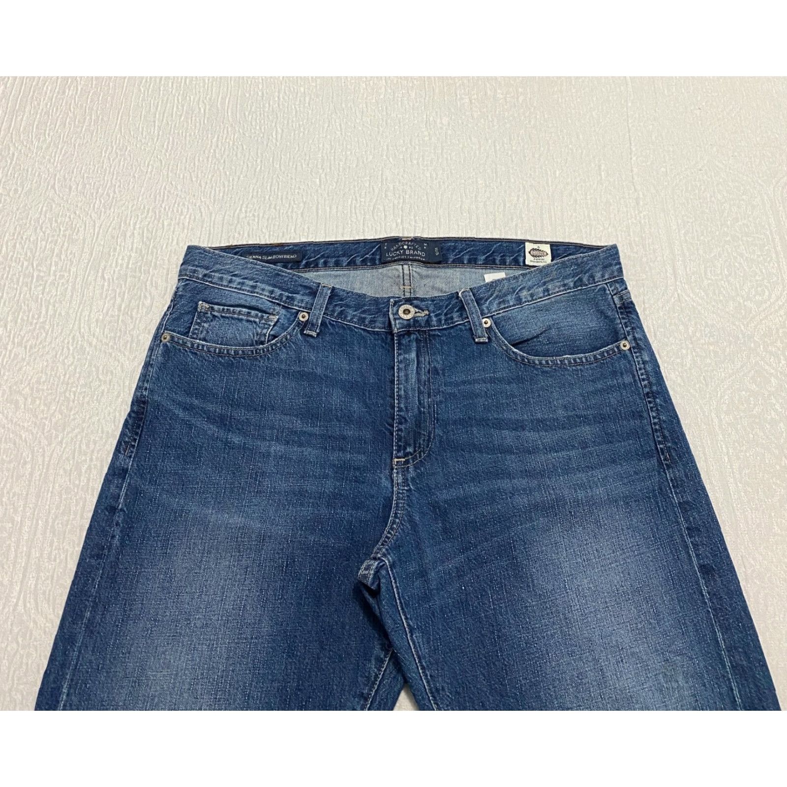 Lucky Brand Lucky Brand Jeans Womens 12 Blue Sienna Slim Boyfriend Distressed Cone Denim Size 24" / US 00 / IT 34 - 4 Thumbnail