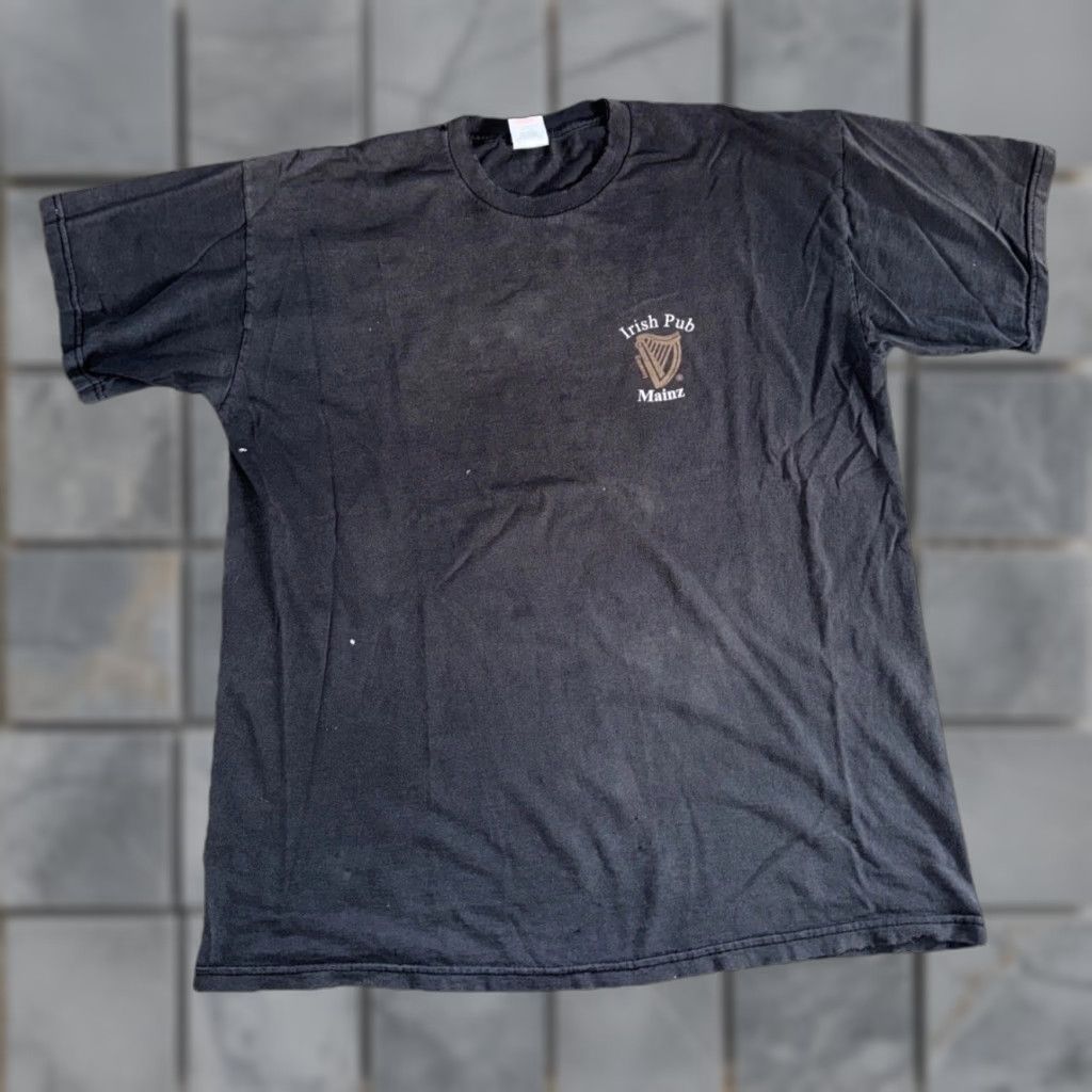 Vintage VINTAGE Guinness Beer T-Shirt Black Large 21x27 Distressed Faded Irish Pub Promo Men T-Shirt Size US L / EU 52-54 / 3 - 1 Thumbnail