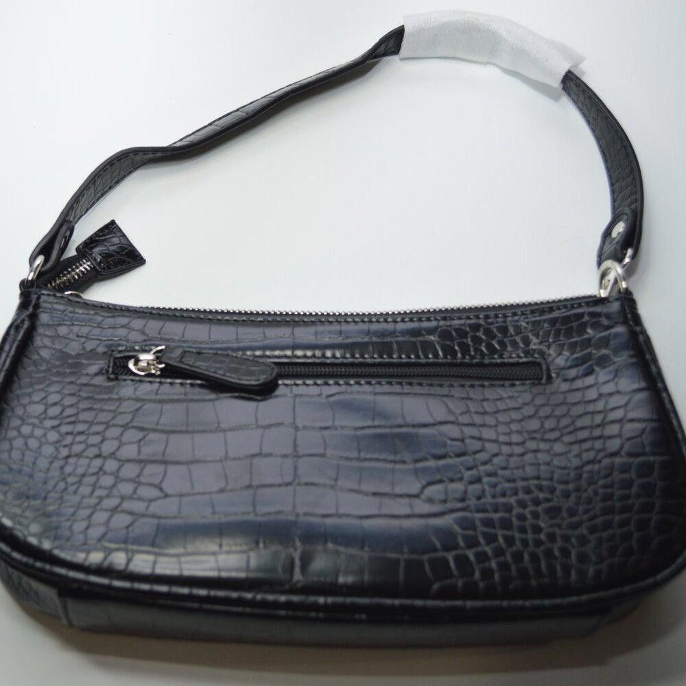 Designer Black Croc-Embossed Mini Shoulder Bag Size ONE SIZE - 1 Thumbnail