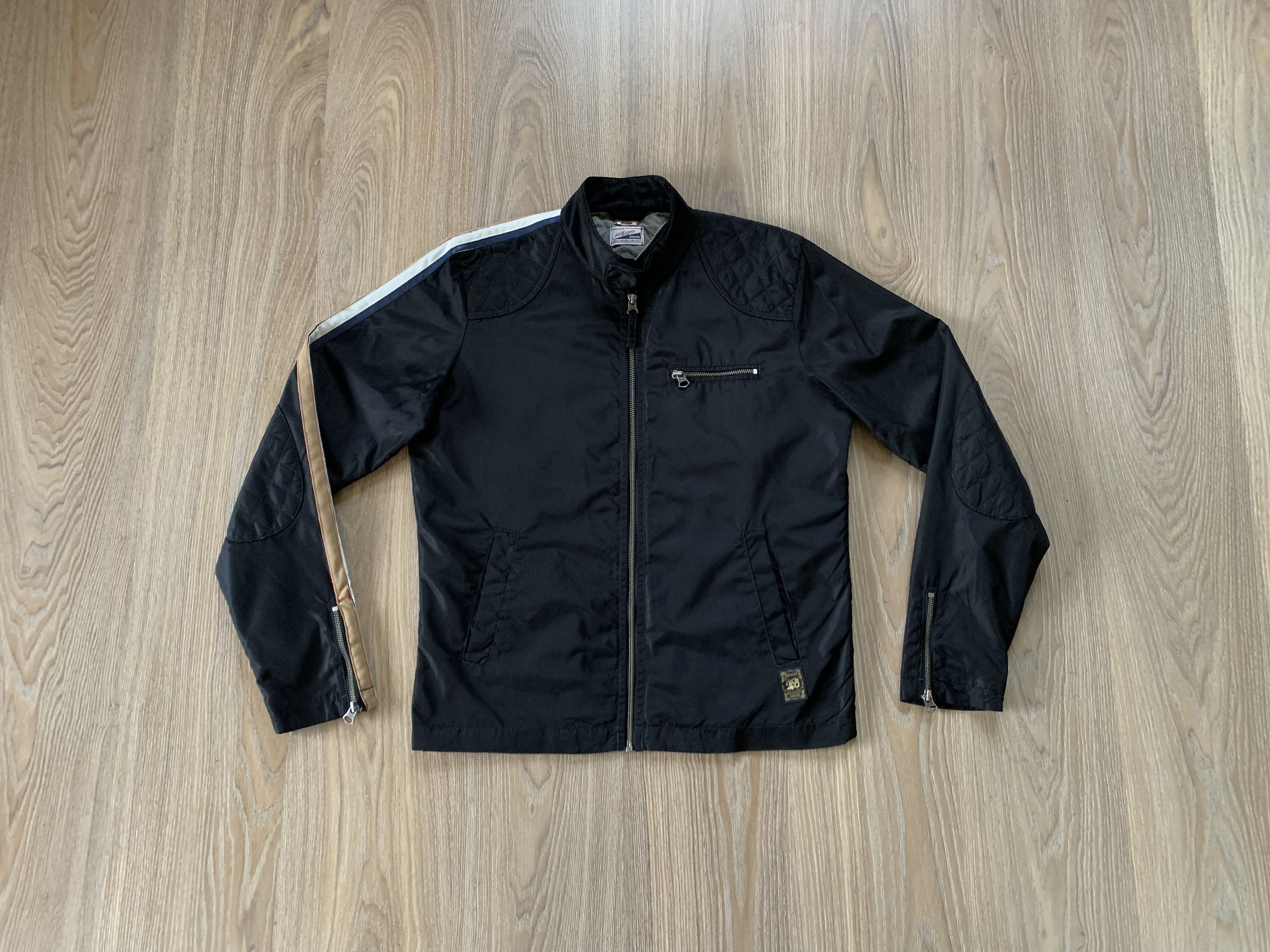 Tommy Hilfiger × Vintage Tommy Hilfiger Denim Black Zip Windbreaker Jacket Size US M / EU 48-50 / 2 - 1 Thumbnail
