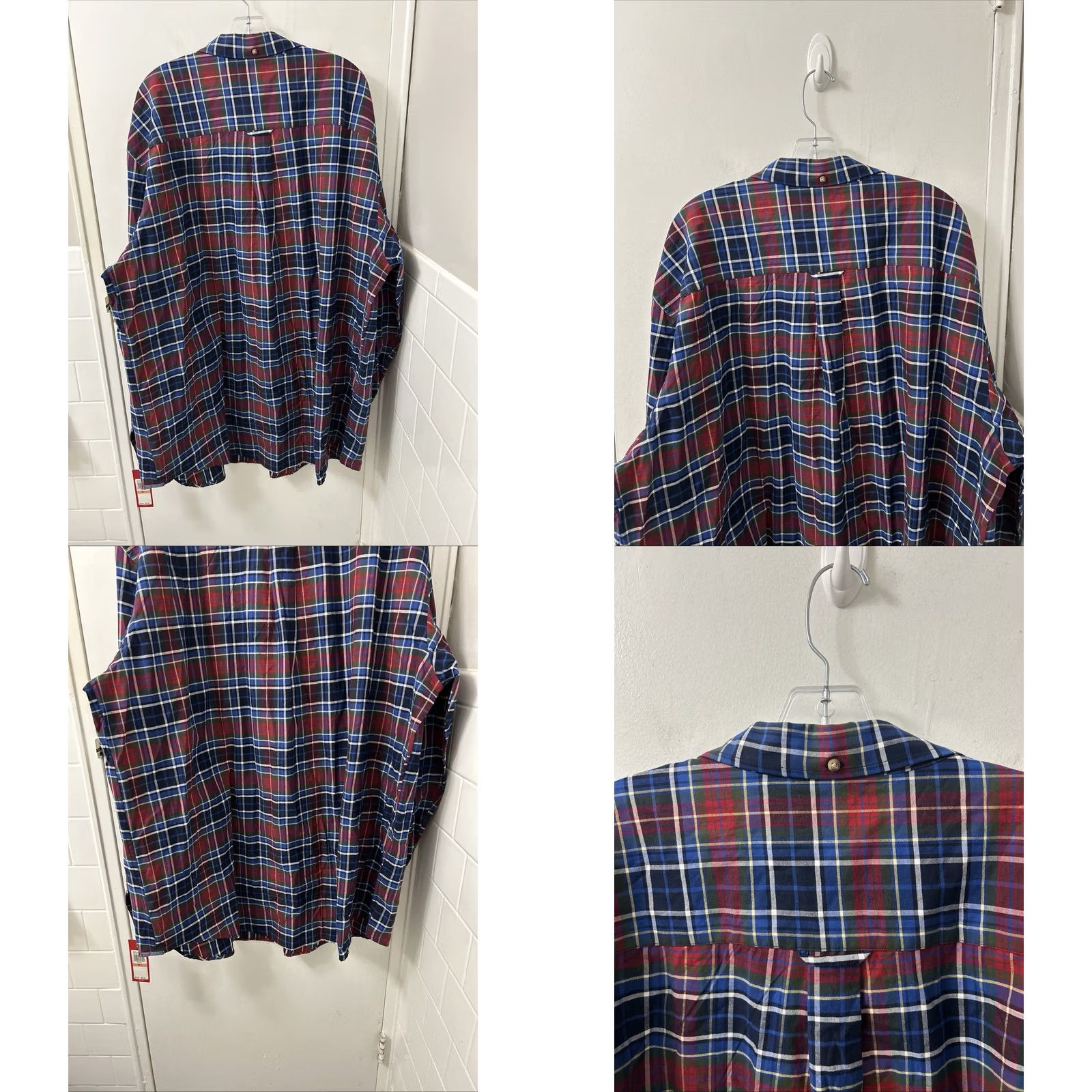 Izod IZOD Shirt Mens 3XL Midnight Blue Heritage Tartan Plaid Button Down L/S NWT Size US XXL / EU 58 / 5 - 8 Thumbnail