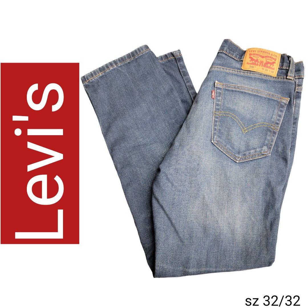 Levi's Levi's 541 Straight Distressed Faded Denim Blue Jeans Size US 32 / EU 48 - 1 Thumbnail