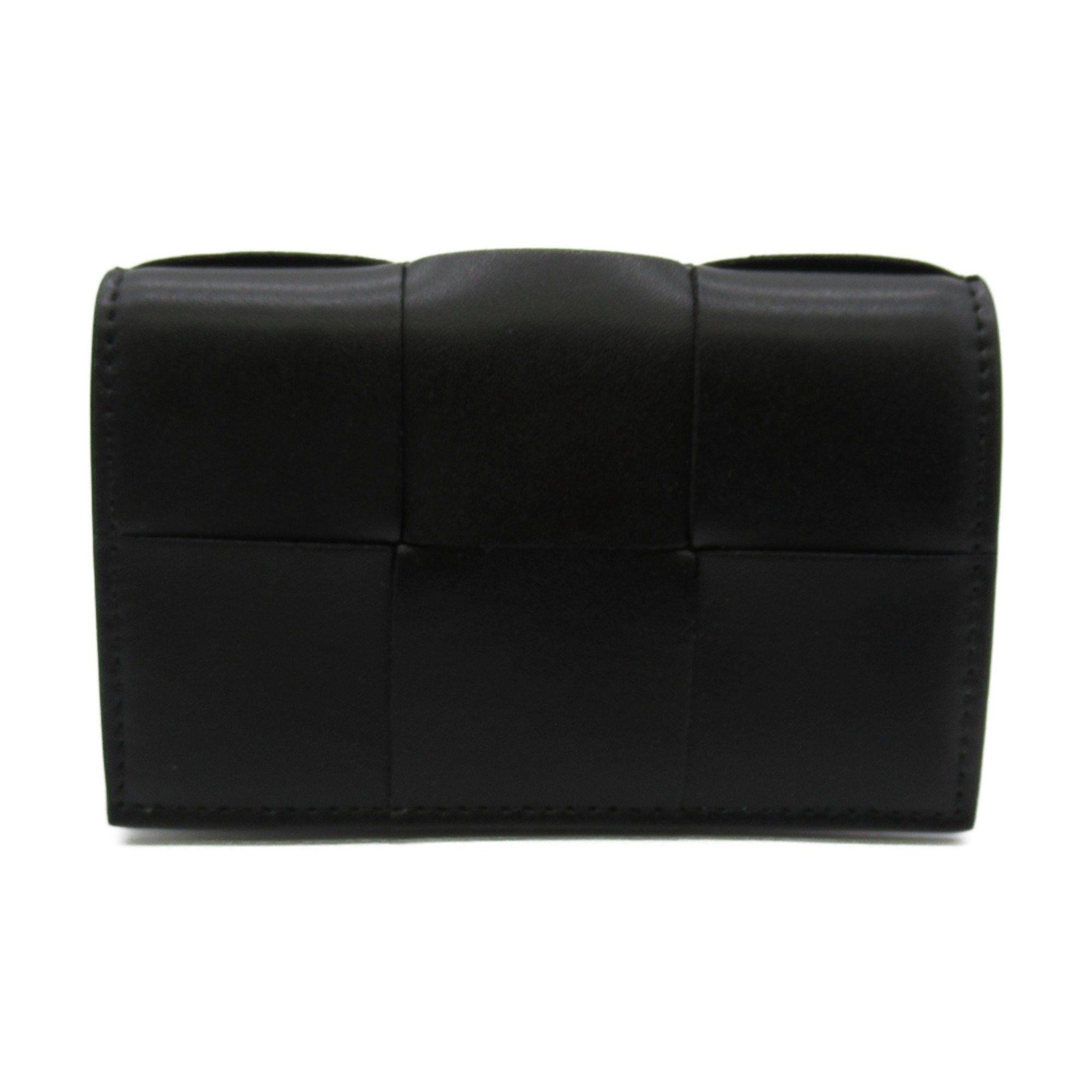 image of Bottega Veneta Card Case Black Leather 755370Vbwd38803, Women's