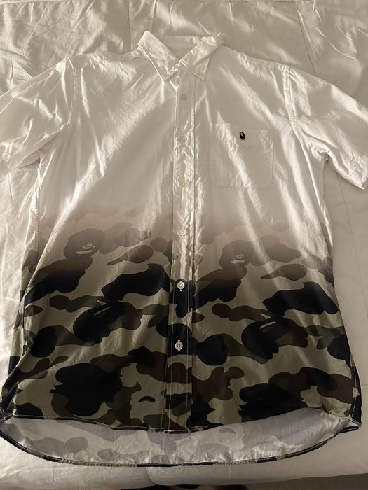 Bape 1st Camo Gradient Short Sleeve BD Shirt | Grailed