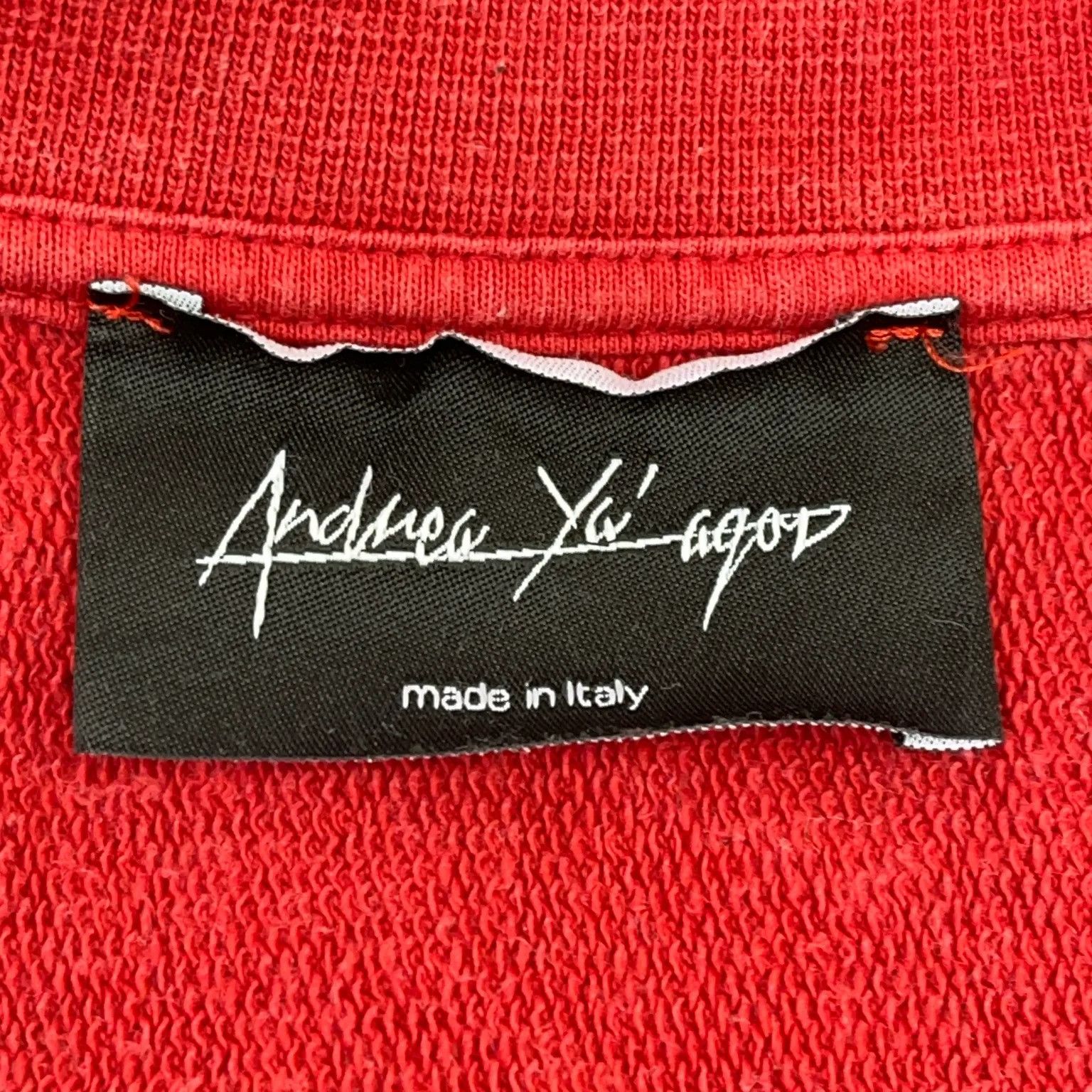 Andrea Ya'aqov Red Cotton Paneled Sweatshirt Size US M / EU 48-50 / 2 - 3 Thumbnail
