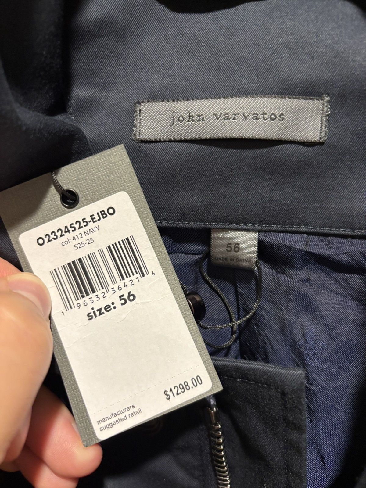 John Varvatos $1298 NWT John Varvatos Garvin Coat Navy Blue Trench XL 56 Size US XL / EU 56 / 4 - 6 Thumbnail