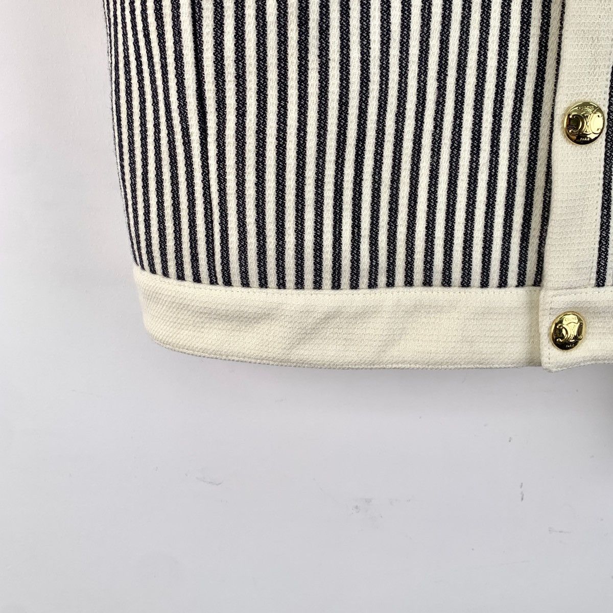 Celine Celine Striped Single Breasted Short Sleeve Jacket Size XS / US 0-2 / IT 36-38 - 4 Thumbnail