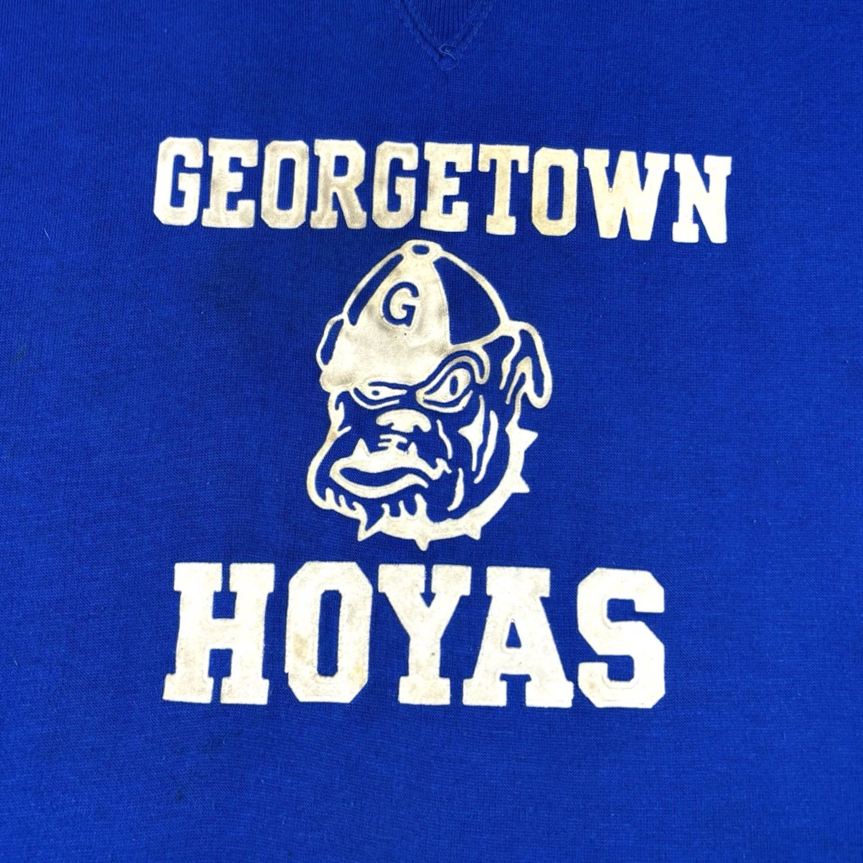 Vintage VINTAGE Georgetown Hoyas Sweatshirt Flock Print Pullover University College Sweatshirt Blue L Mens Size US L / EU 52-54 / 3 - 4 Thumbnail