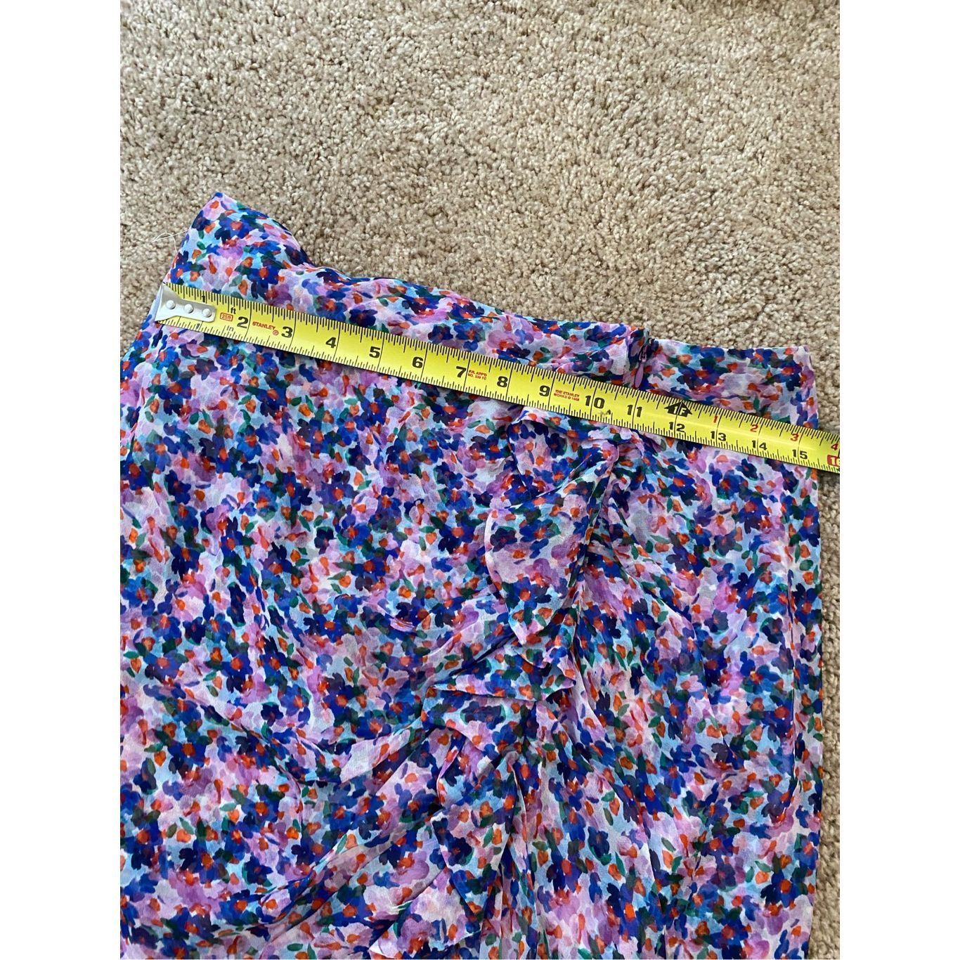 Veronica Beard Veronica Beard NWT Spencer Ruffle Skirt, Silk Cream Multicol Size 32" / US 10 / IT 46 - 4 Thumbnail