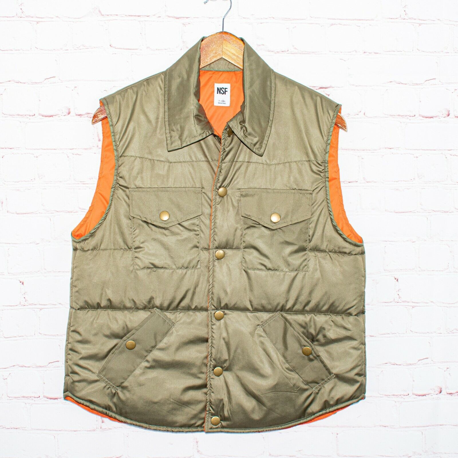 NSF NSF Women's Aida Puffer Vest Jacket in Army Green Size M / US 6-8 / IT 42-44 - 6 Thumbnail