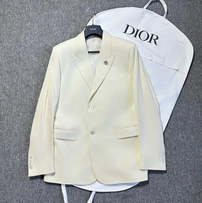 Dior Dior Wool Long Sleeve Coat in Off-White 0089 Size US M / EU 48-50 / 2 - 1 Thumbnail