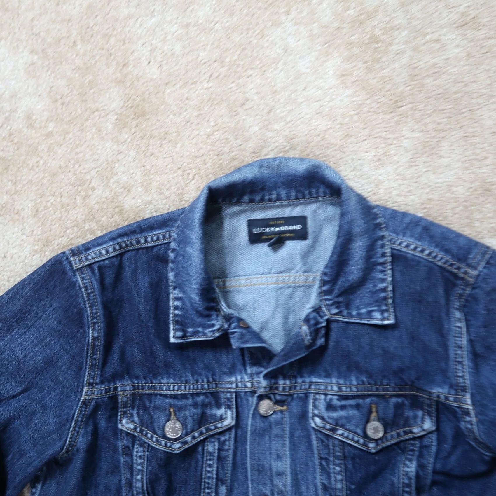 Lucky Brand Lucky Brand Denim Trucker Jacket Womens Large Blue Denim Size L / US 10 / IT 46 - 2 Thumbnail