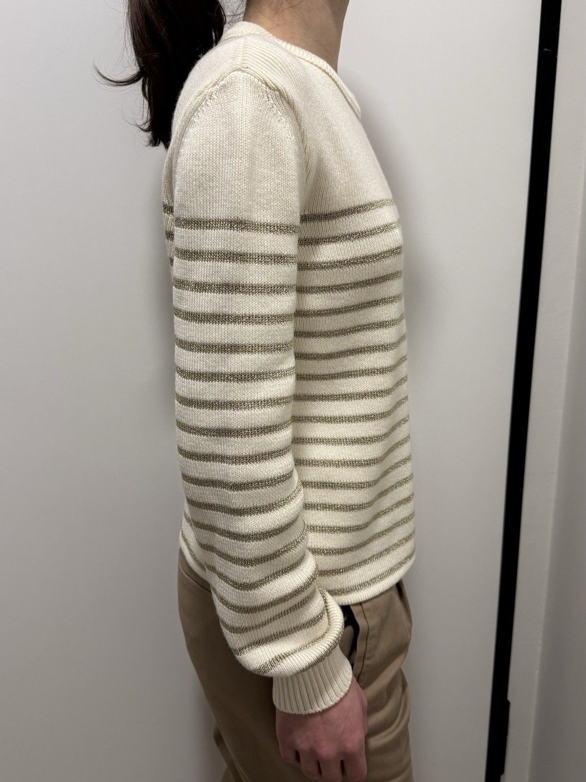 Saint Laurent Paris DDP Saint Laurent Lurex Gold Stripped Knit Sweater Size M / US 6-8 / IT 42-44 - 8 Thumbnail