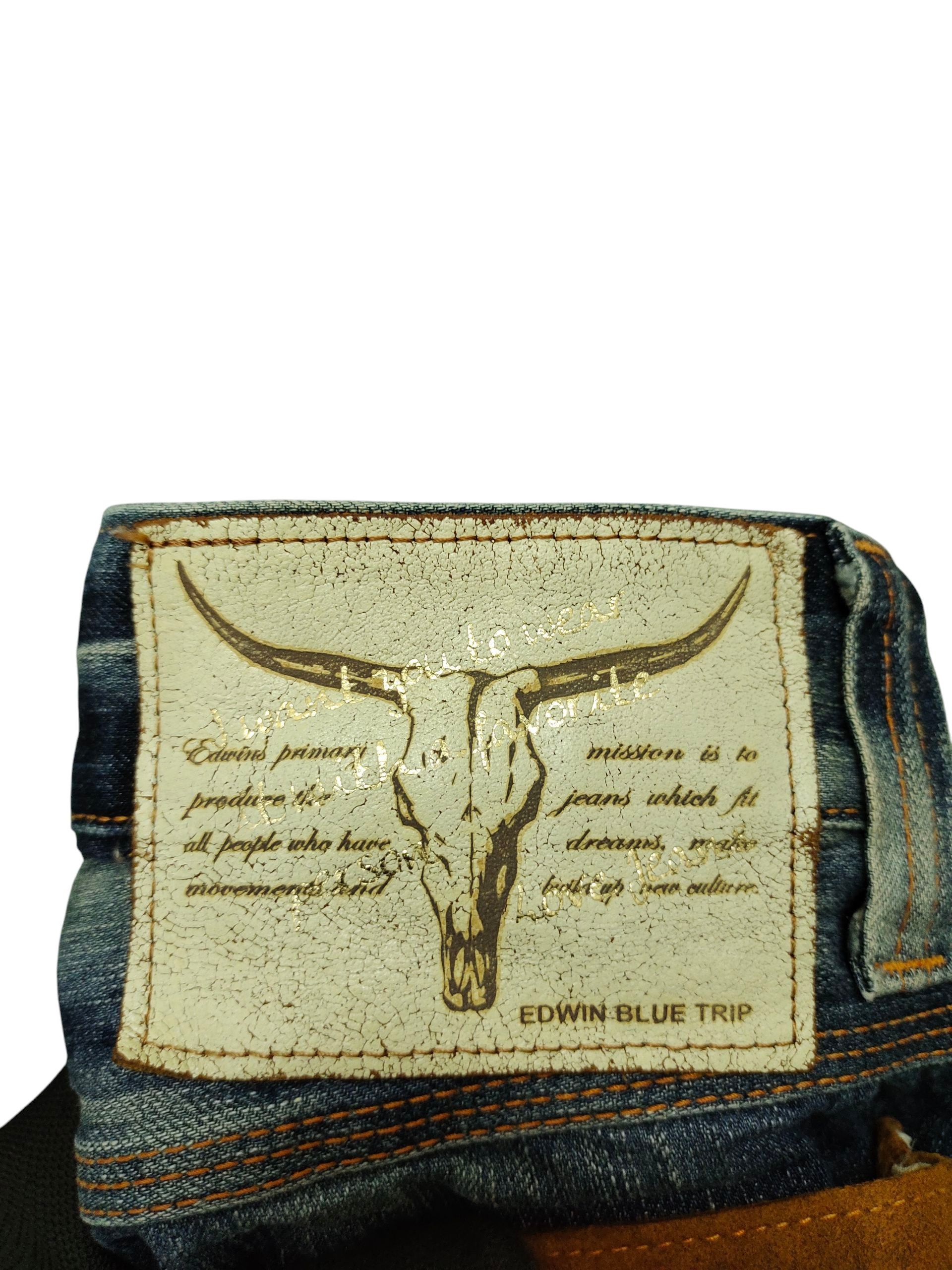 If Six Was Nine Flare Jeans Edwin Blue Trip Bullhead Distress Bootcut Y2k Size US 34 / EU 50 - 11 Thumbnail